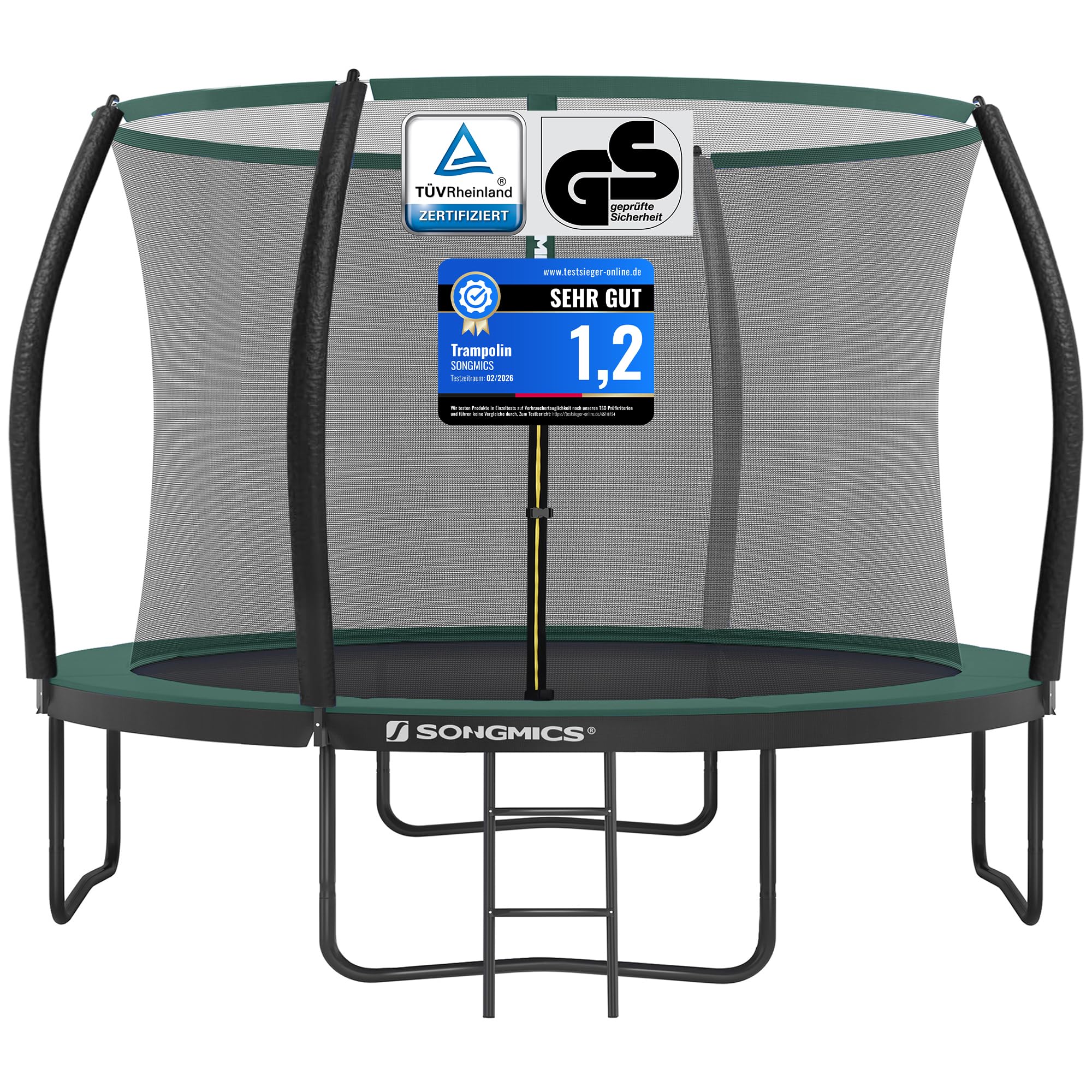 songmics-gartentrampolin-outdoor-244-cm-rund-mit-sicherheitsnetz-und-leiter image 1