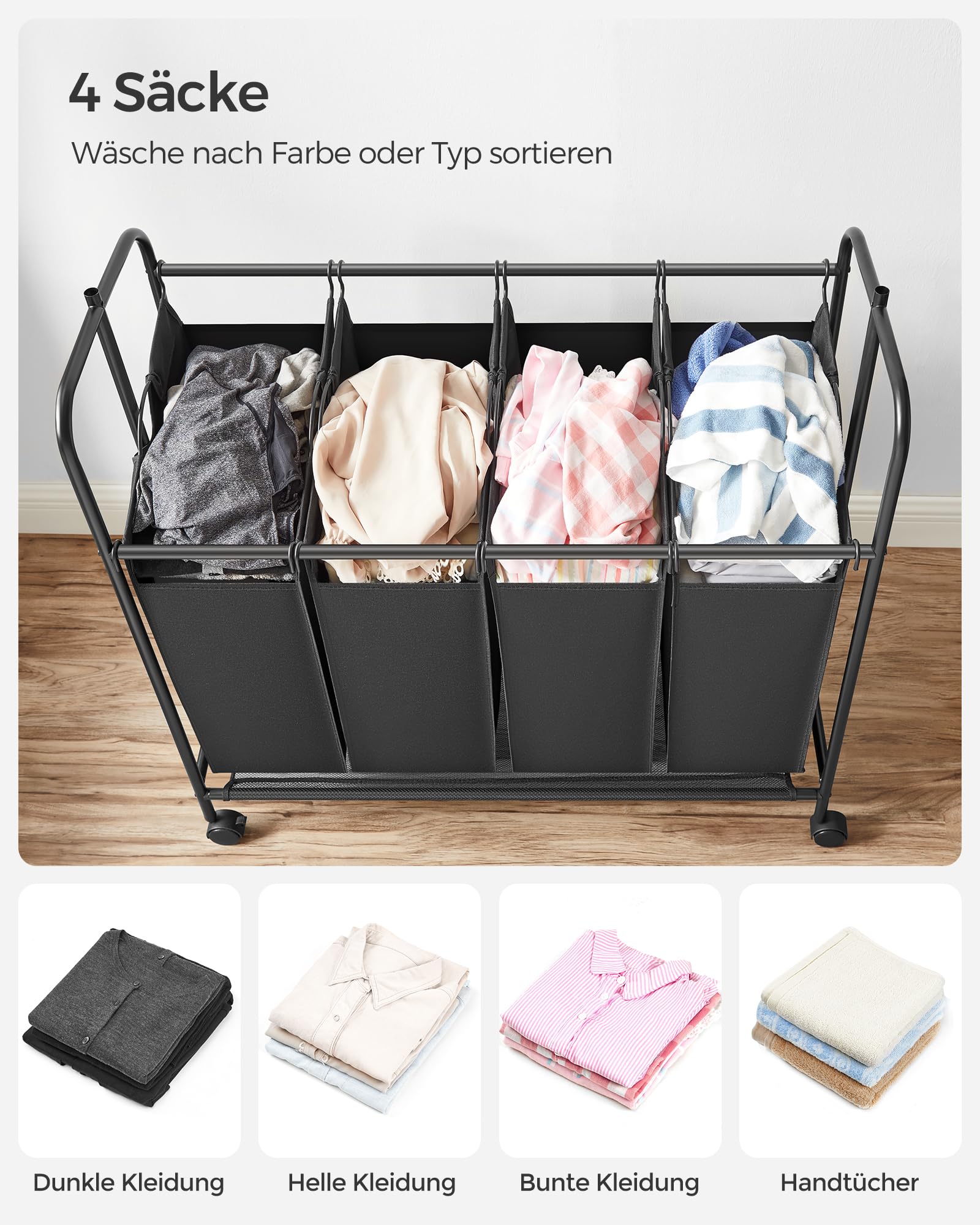 songmics-w-schekorb-rls44b-4x50l-mit-kleiderstange-schwarz image 4
