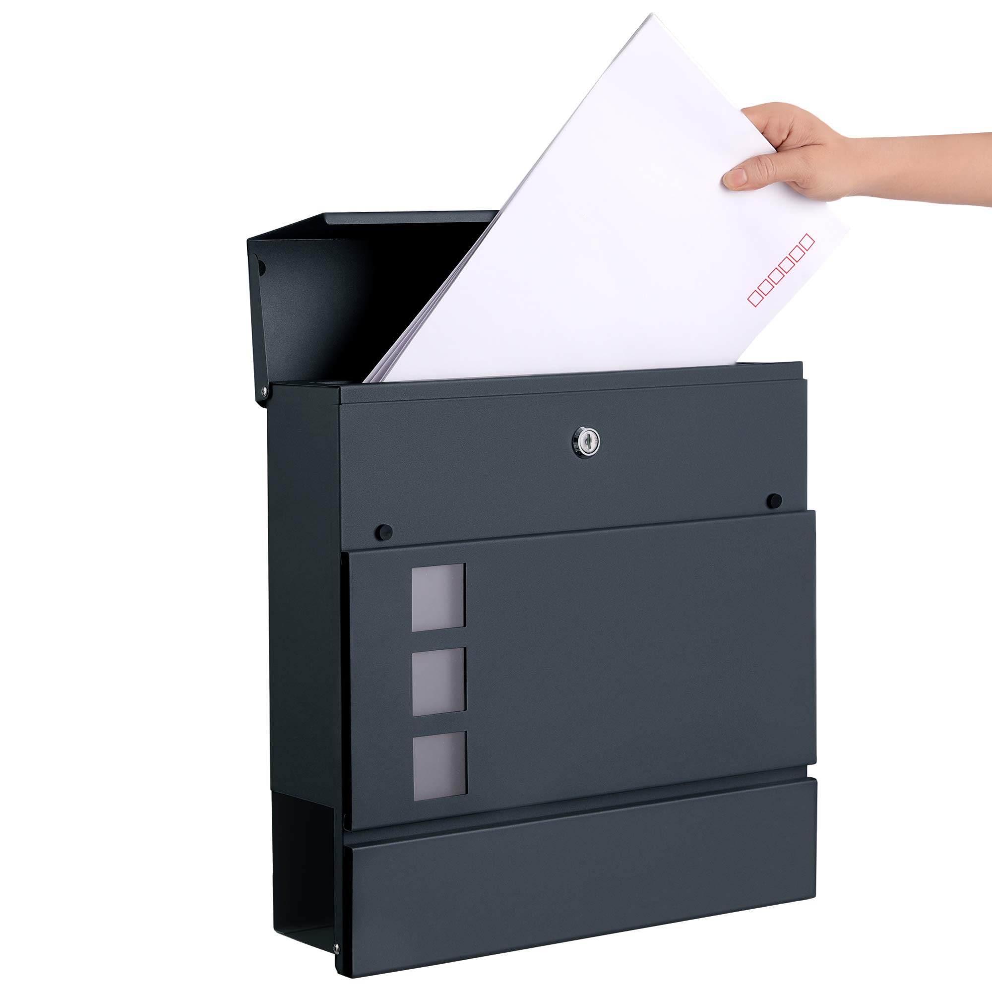 songmics-briefkasten-gmb052g01-xxl-mit-zeitungsfach-anthrazit image 3