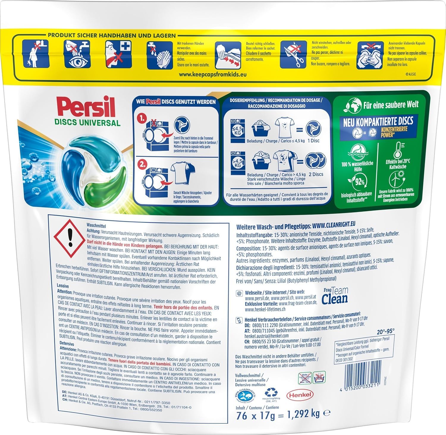 persil-universal-4in1-discs-vollwaschmittel-76-waschladungen image 2