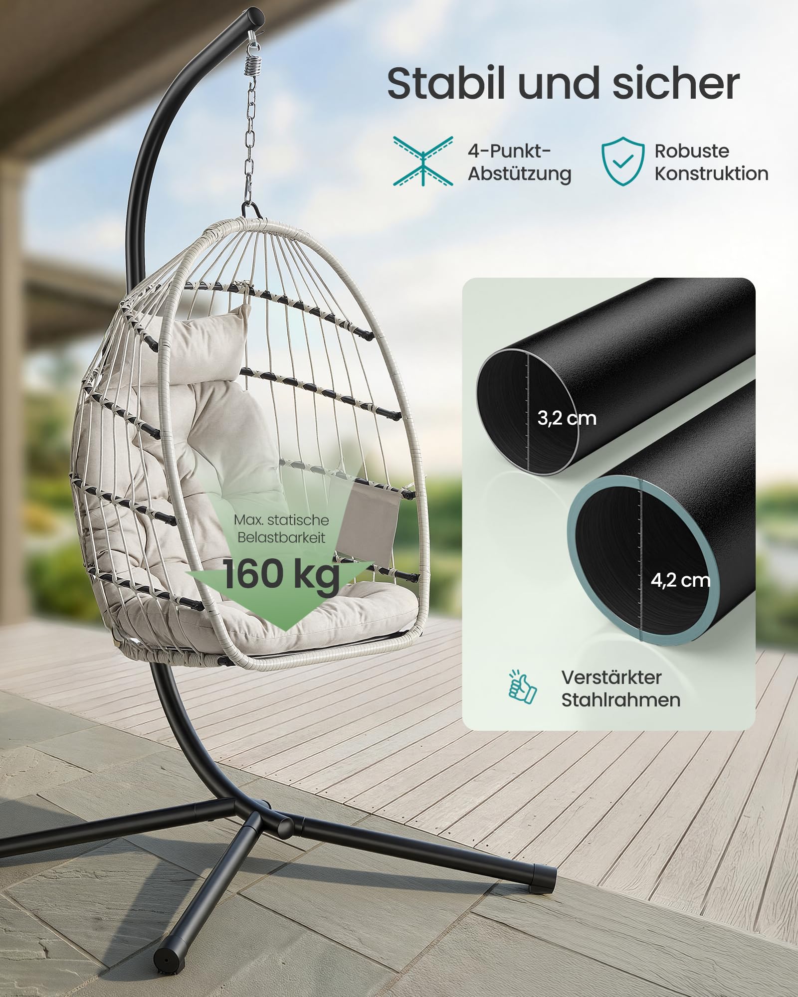 songmics-h-ngesessel-gdc050wz01-mit-gestell-und-kissen-h-henverstellbar-wei image 7