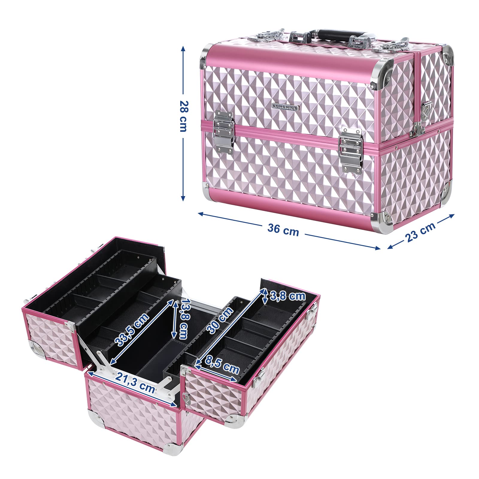 songmics-kosmetikkoffer-jbc319p-schminkkoffer-36-x-28-x-23-cm-silbernes-pink image 5