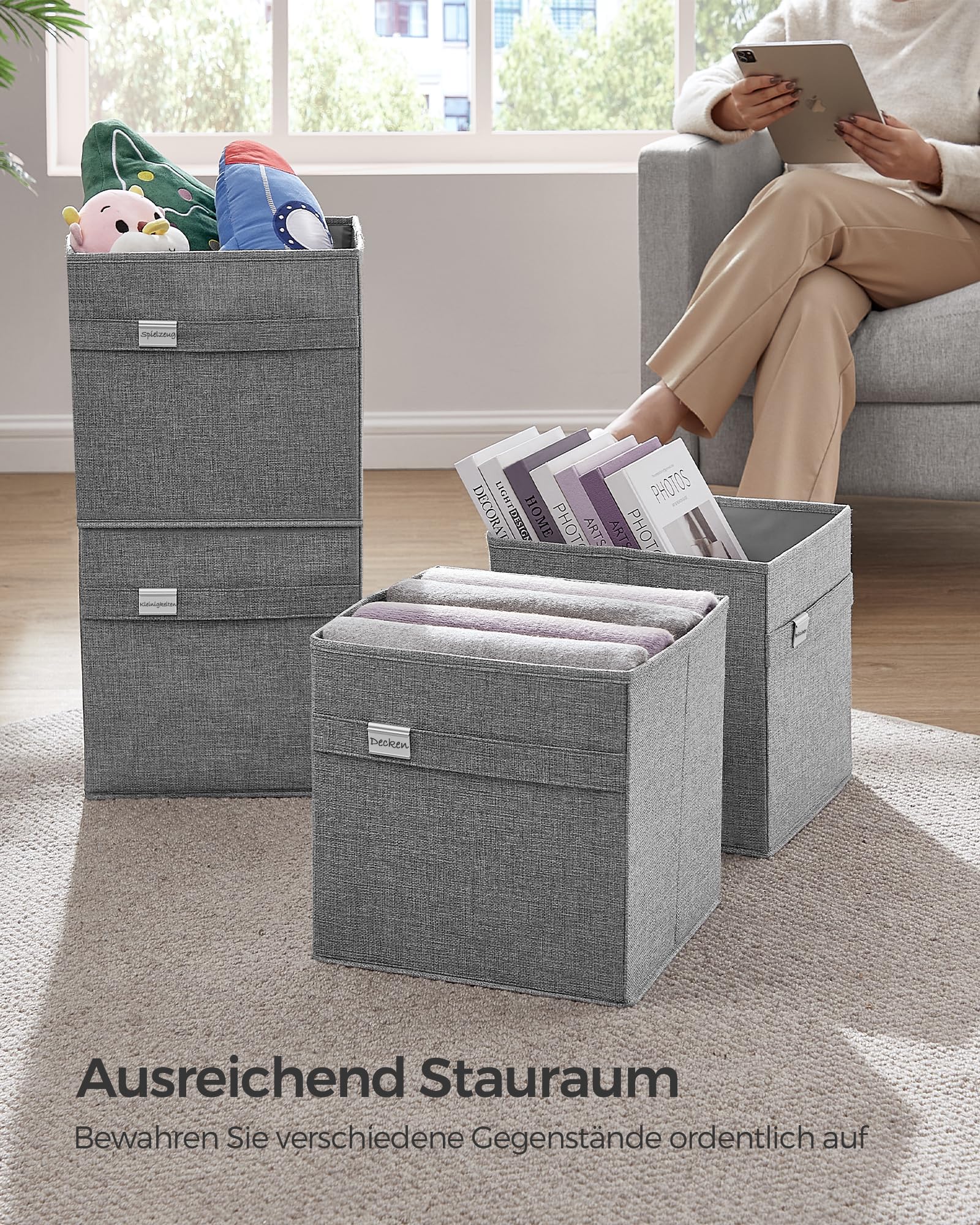 songmics-aufbewahrungsbox-rob230g04-4er-set-30x30x30-taubengrau-faltbox image 6