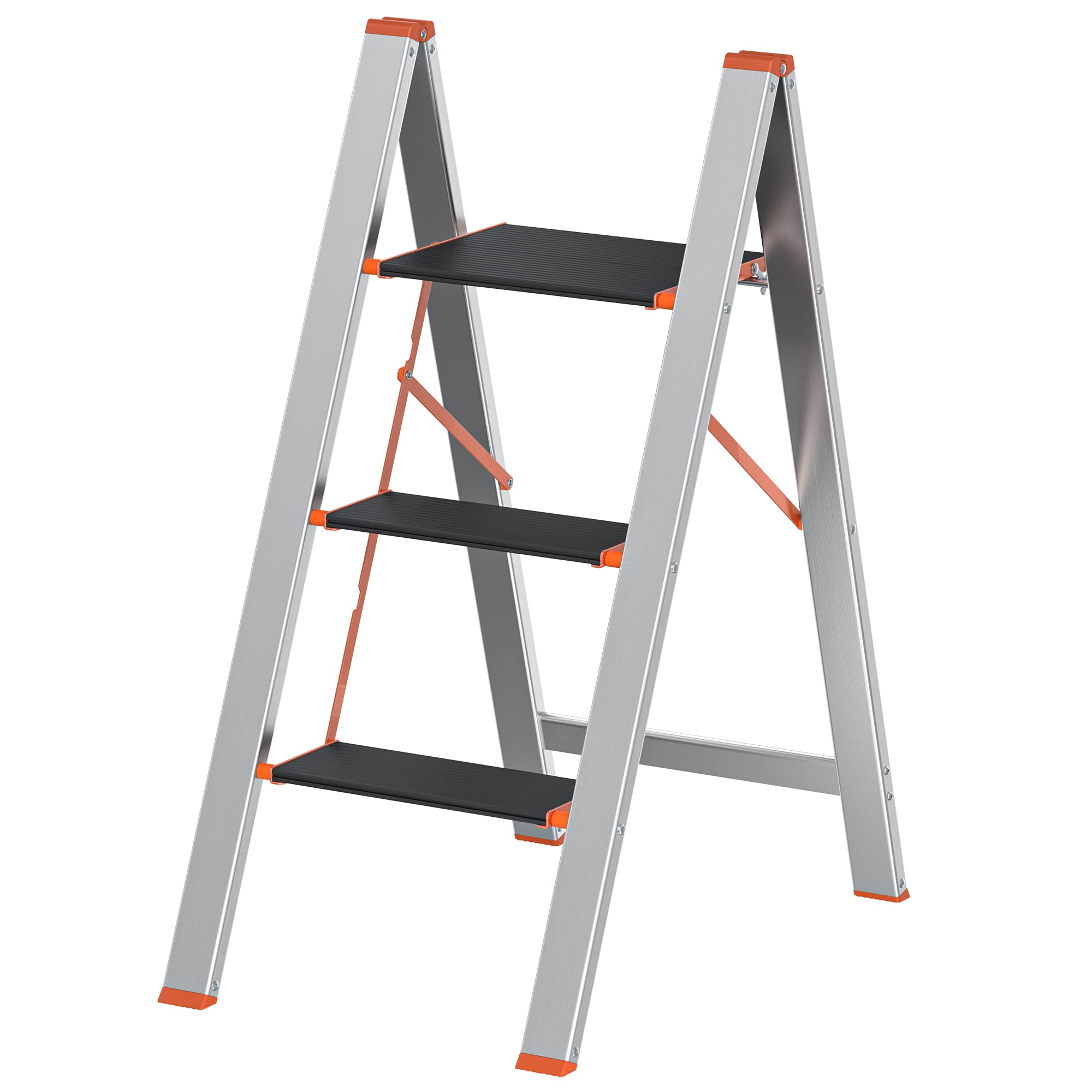songmics-trittleiter-glt023b01-3-stufen-klappbar-silbern image 1