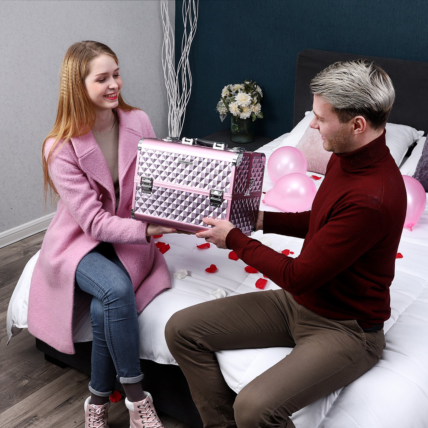 songmics-kosmetikkoffer-jbc319p-schminkkoffer-36-x-28-x-23-cm-silbernes-pink image 2