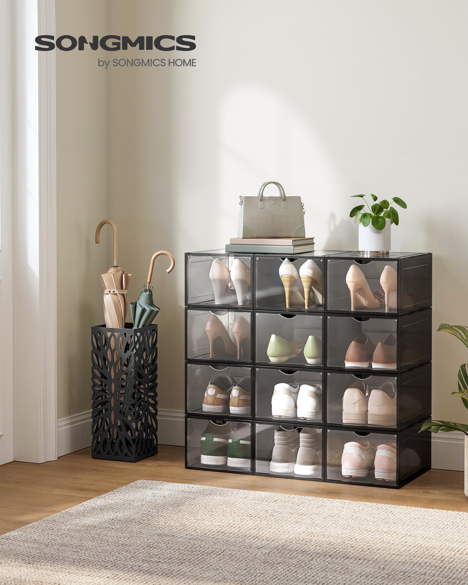 songmics-schuhboxen-lsp412b01-schuh-organizer-12er-set-transparent-schwarz image 2