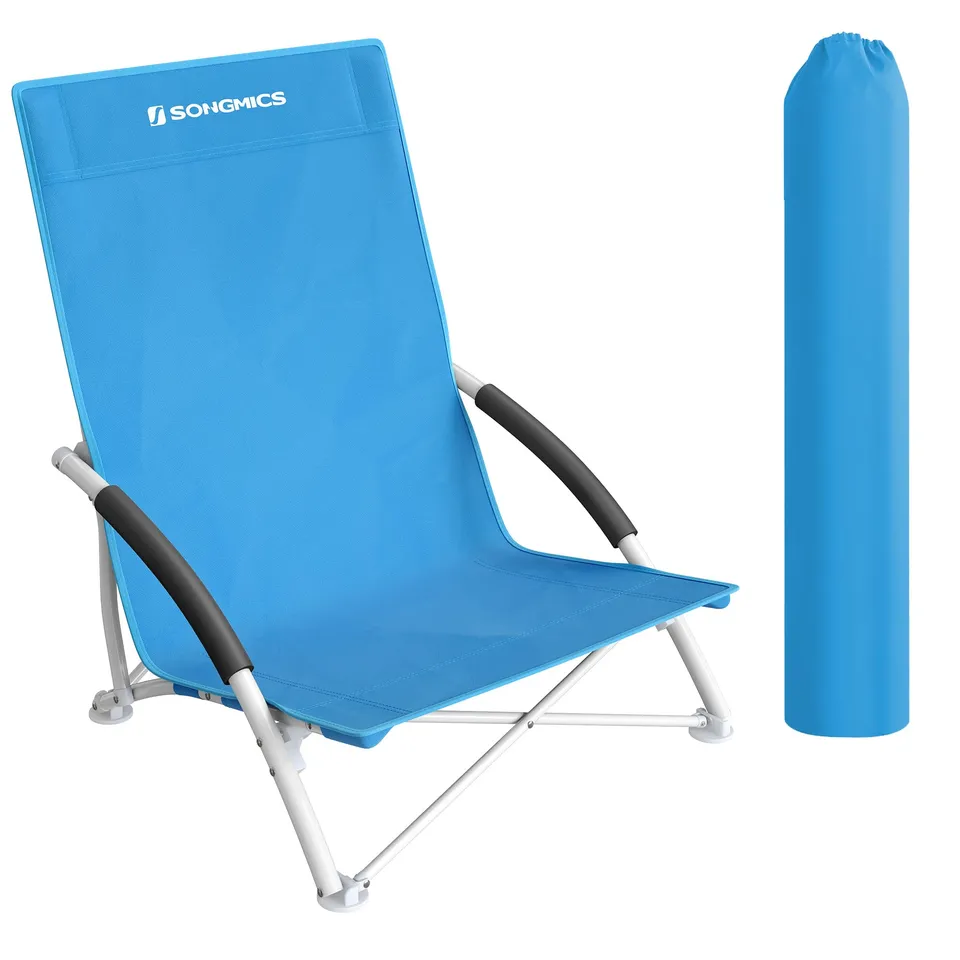 songmics-strandstuhl-klappbar-mit-hoher-r-ckenlehne-blau image 1