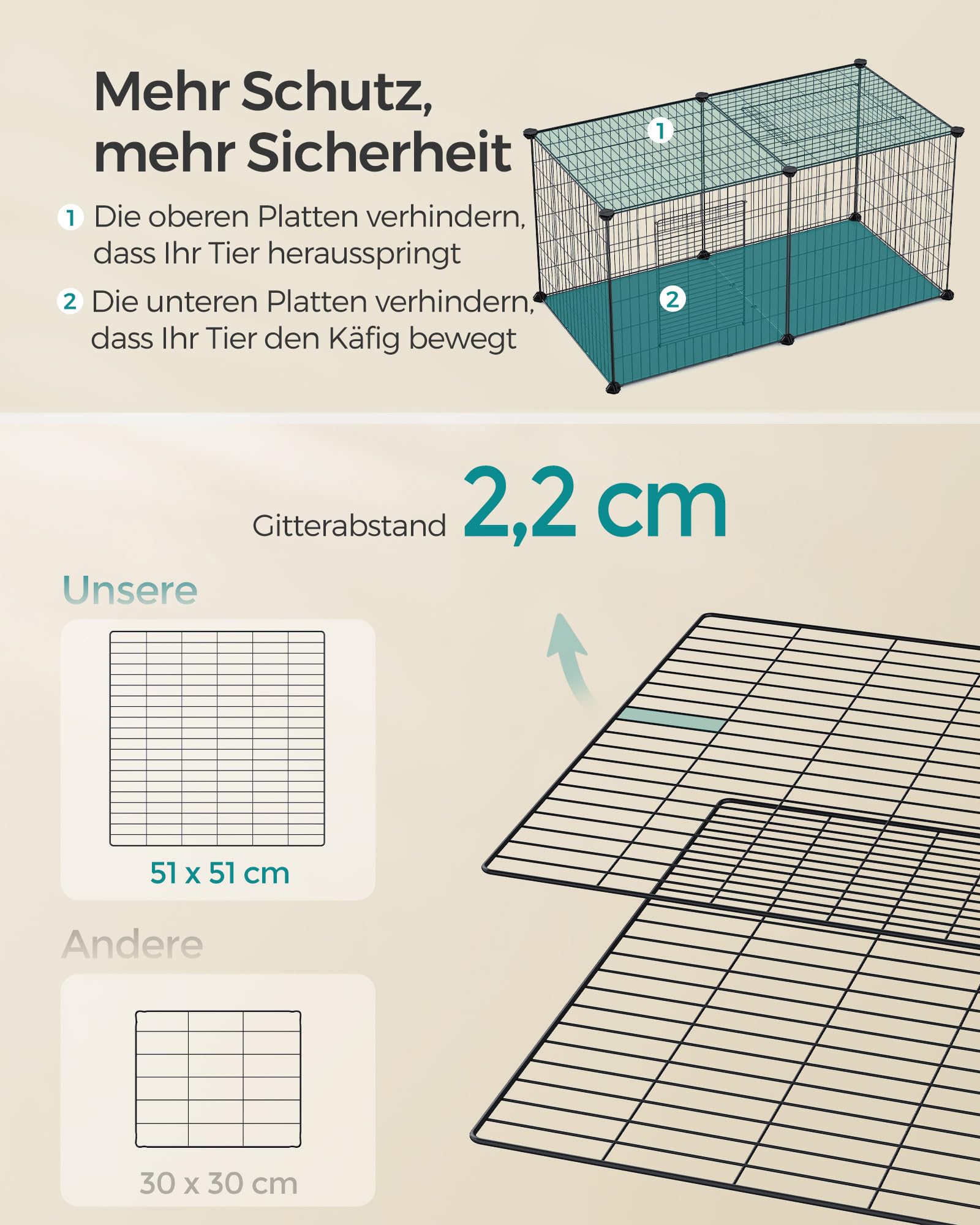 songmics-lpi010b01-kleintierk-fig-xl-laufstall-102-x-51-x-51-cm-schwarz image 4