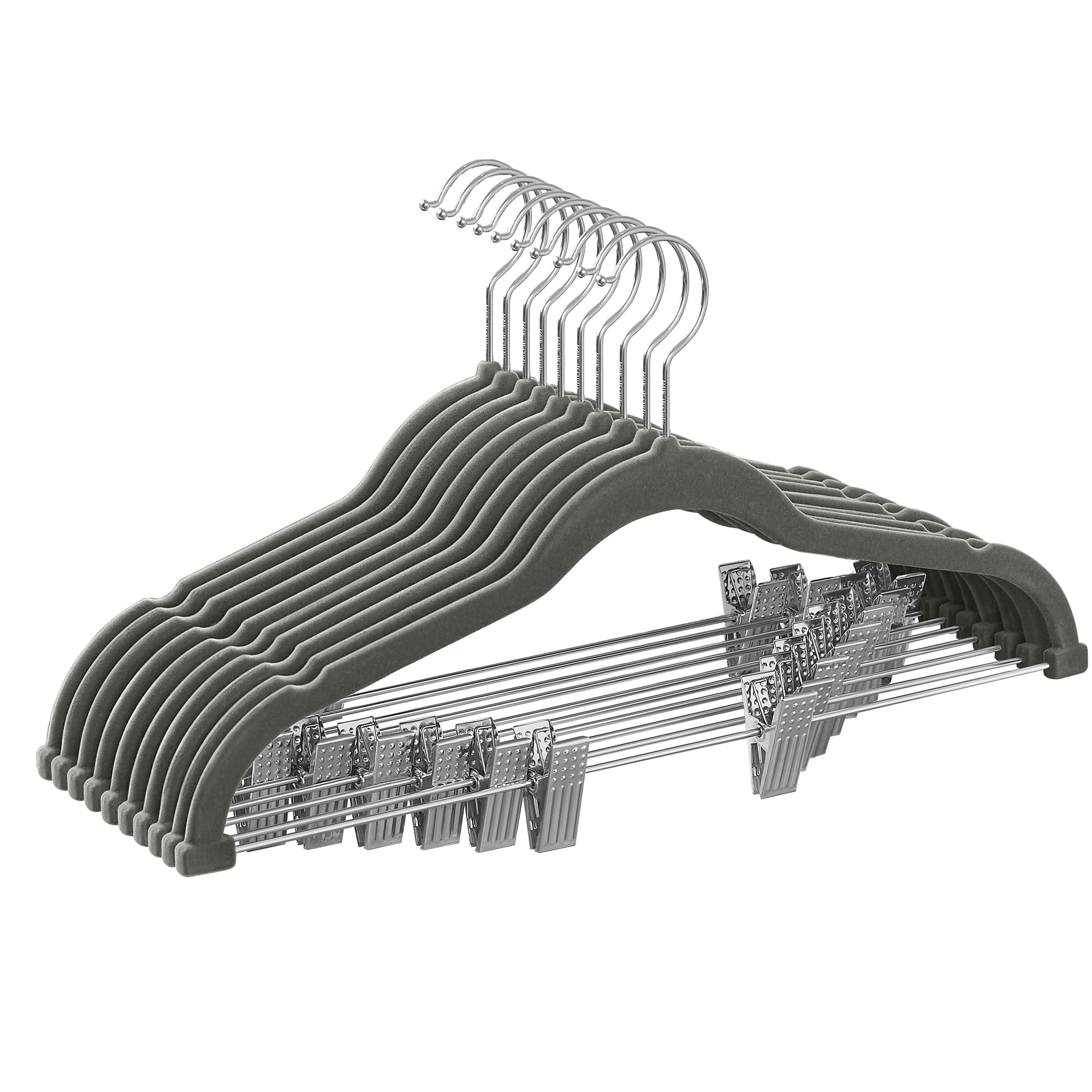 songmics-kleiderb-gel-samt-10er-set-42-5-cm-mit-clips image 1
