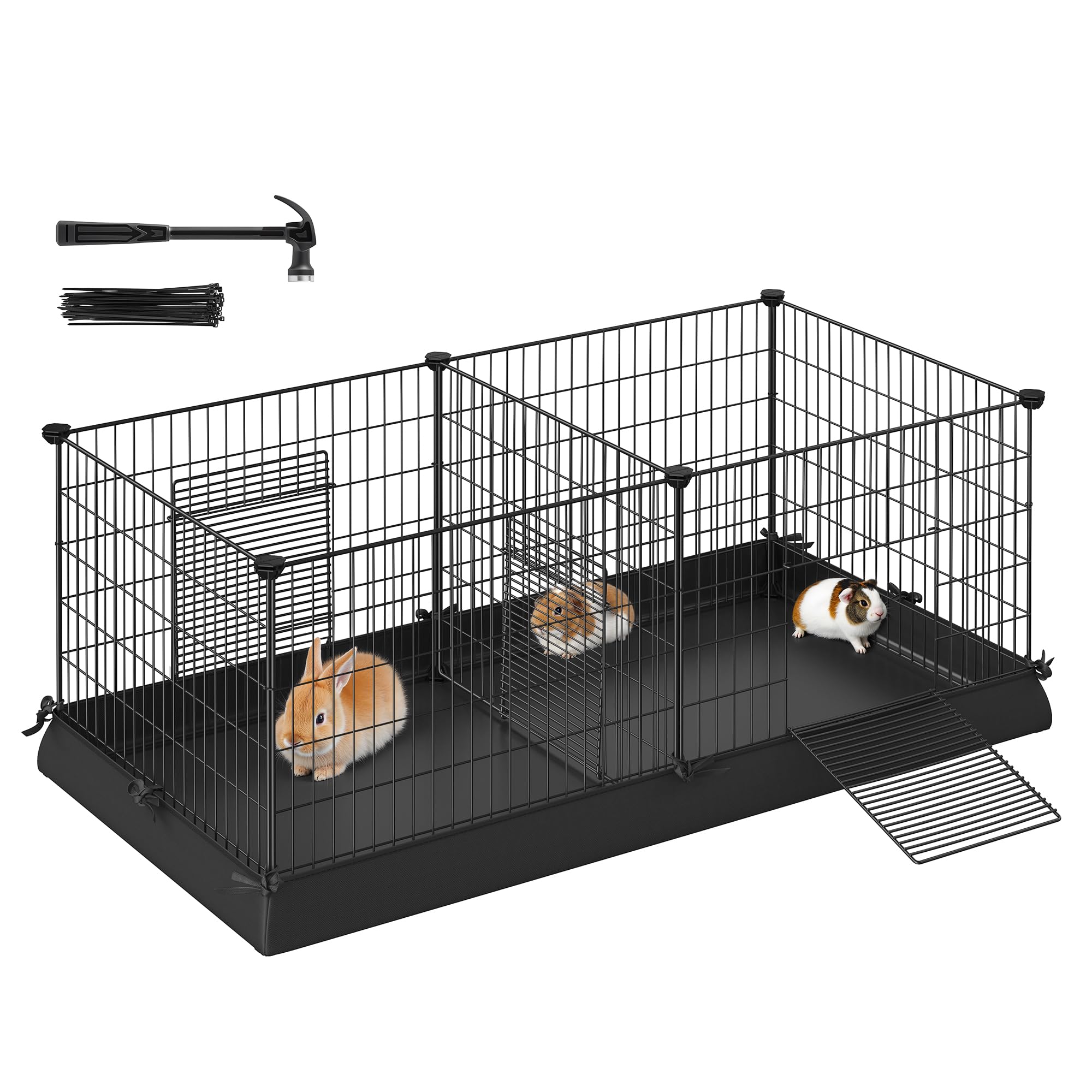 songmics-kleintiergehege-lpi07h-freilaufgehege-f-r-meerschweinchen-123-x-63-x-46 image 1
