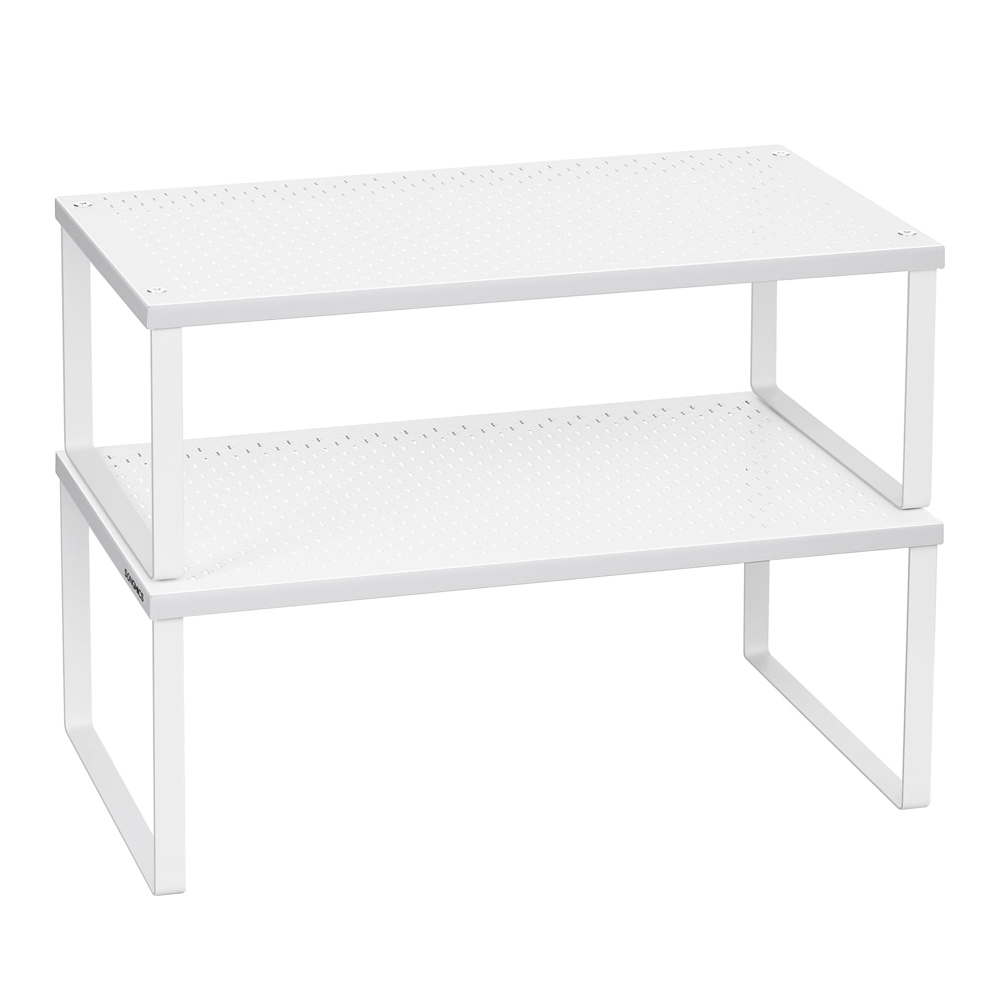 songmics-kcs401w01-gew-rzregal-2er-set-metall-wei-erweiterbar-stapelbar image 1