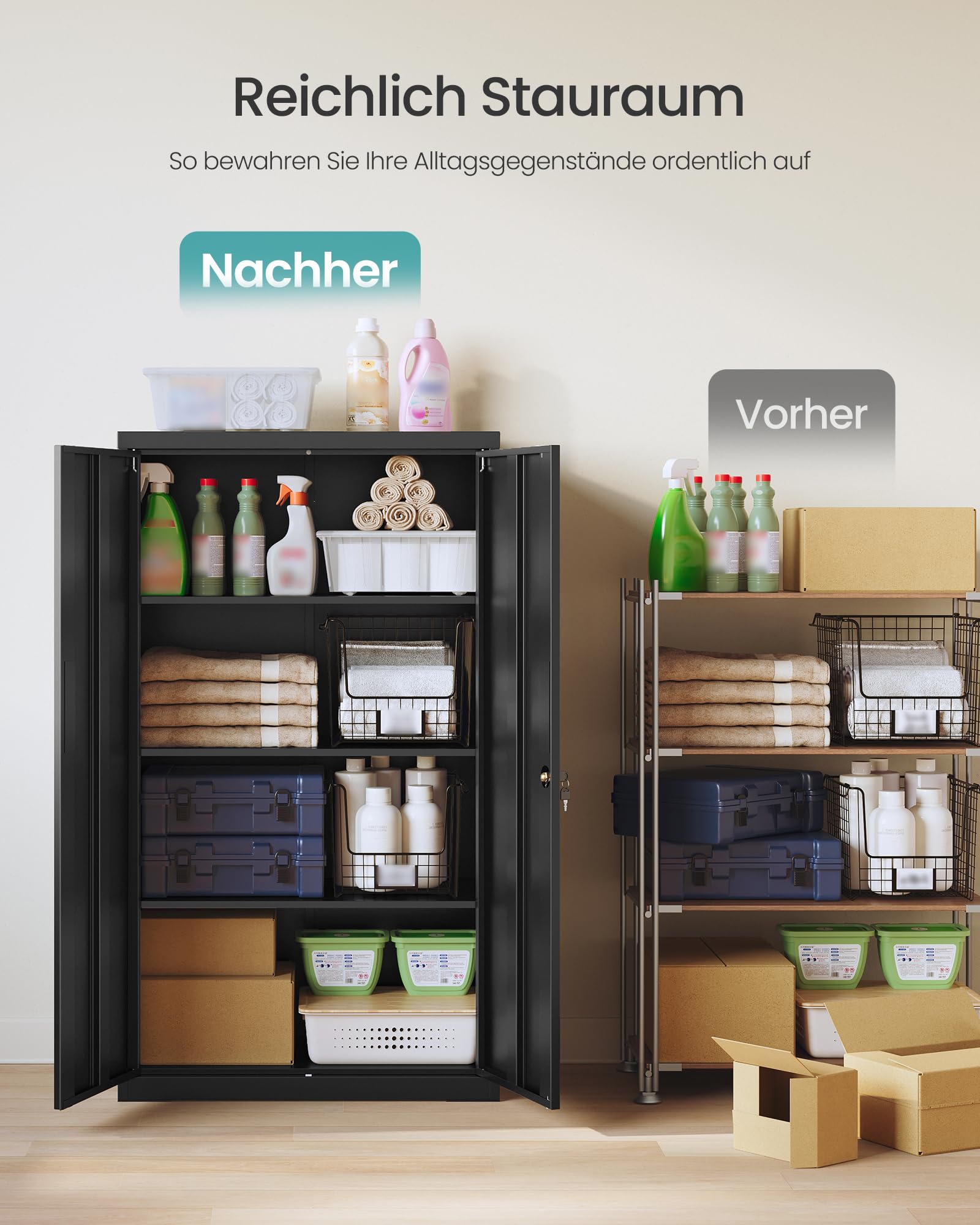 songmics-aktenschrank-abschlie-bar-80-x-40-x-140-cm-metallschrank-mit-2-t-ren image 4