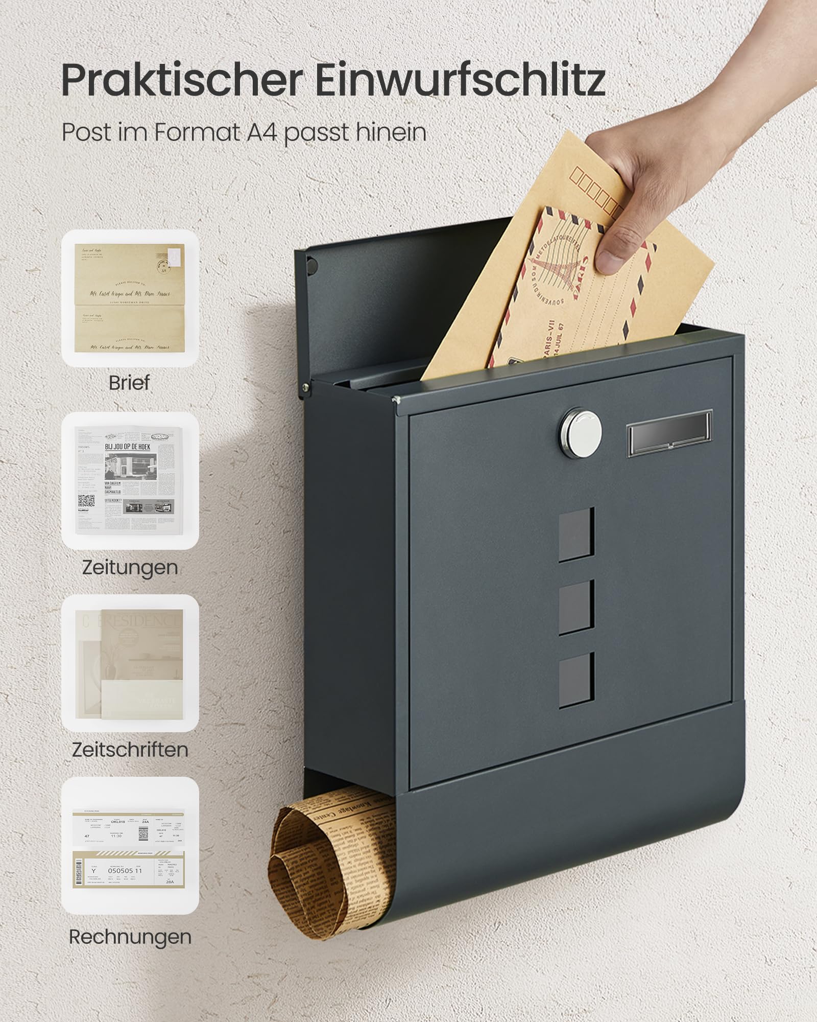 songmics-wandbriefkasten-gmb20ag-anthrazitgrau-30-8-x-33-8-cm-mit-schloss image 4