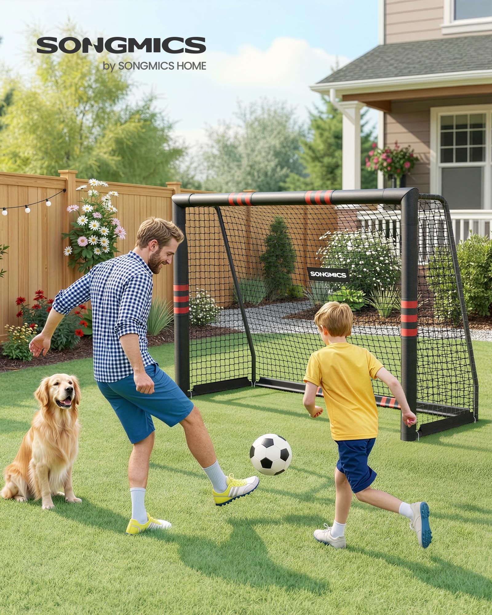 songmics-fu-balltor-stahlrohre-pe-netz-outdoor-garten image 2