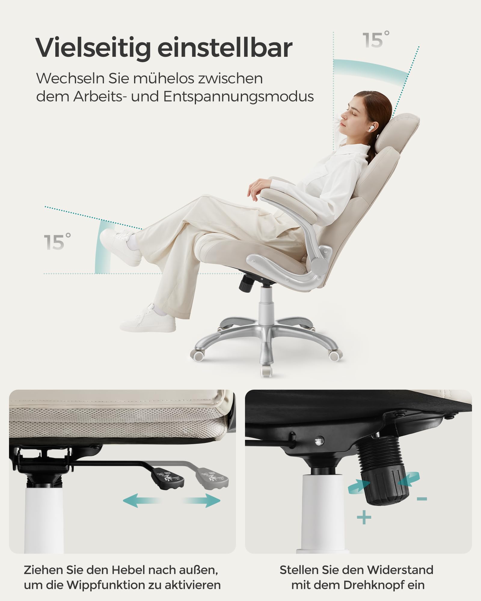 songmics-b-rostuhl-gaming-stuhl-cremewei-h-henverstellbar-150-kg-obg065w02 image 6