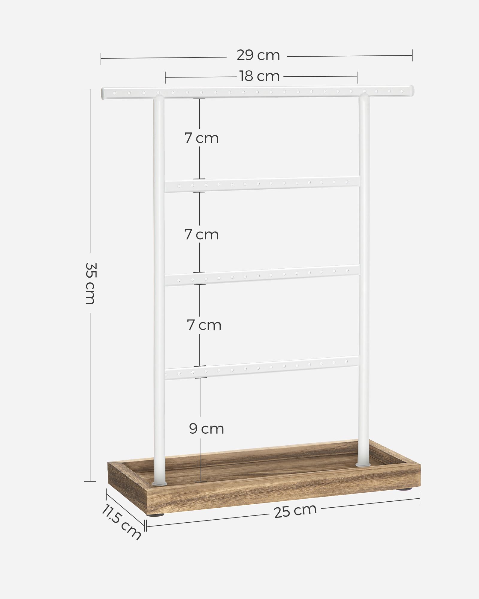 songmics-schmuckst-nder-jjs019w01-schmuckhalter-mit-4-stangen-und-tablett-holzfa image 4