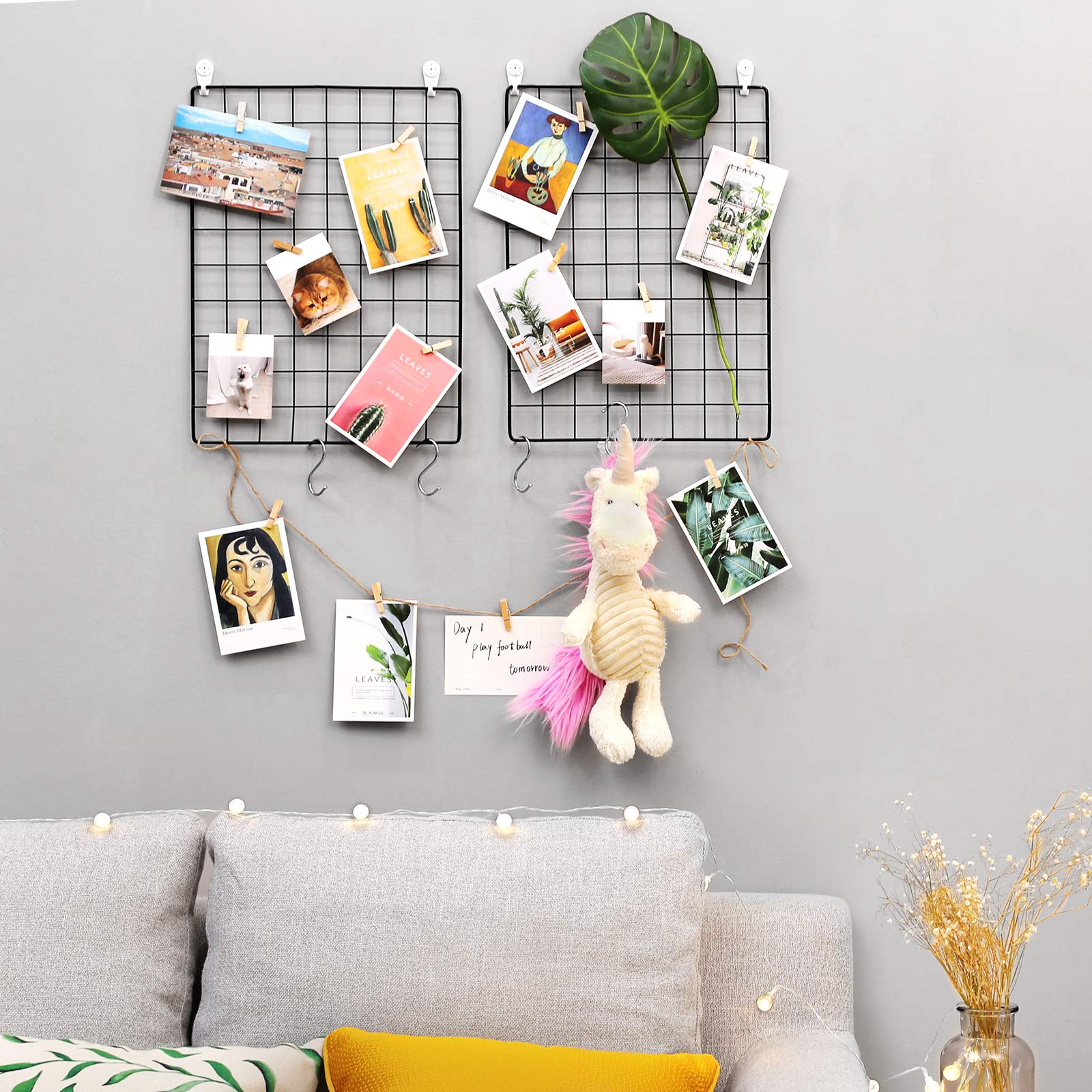 songmics-fotowand-drahtgitter-2er-set-lpp01h-schwarz-wandgitter-diy-deko image 3
