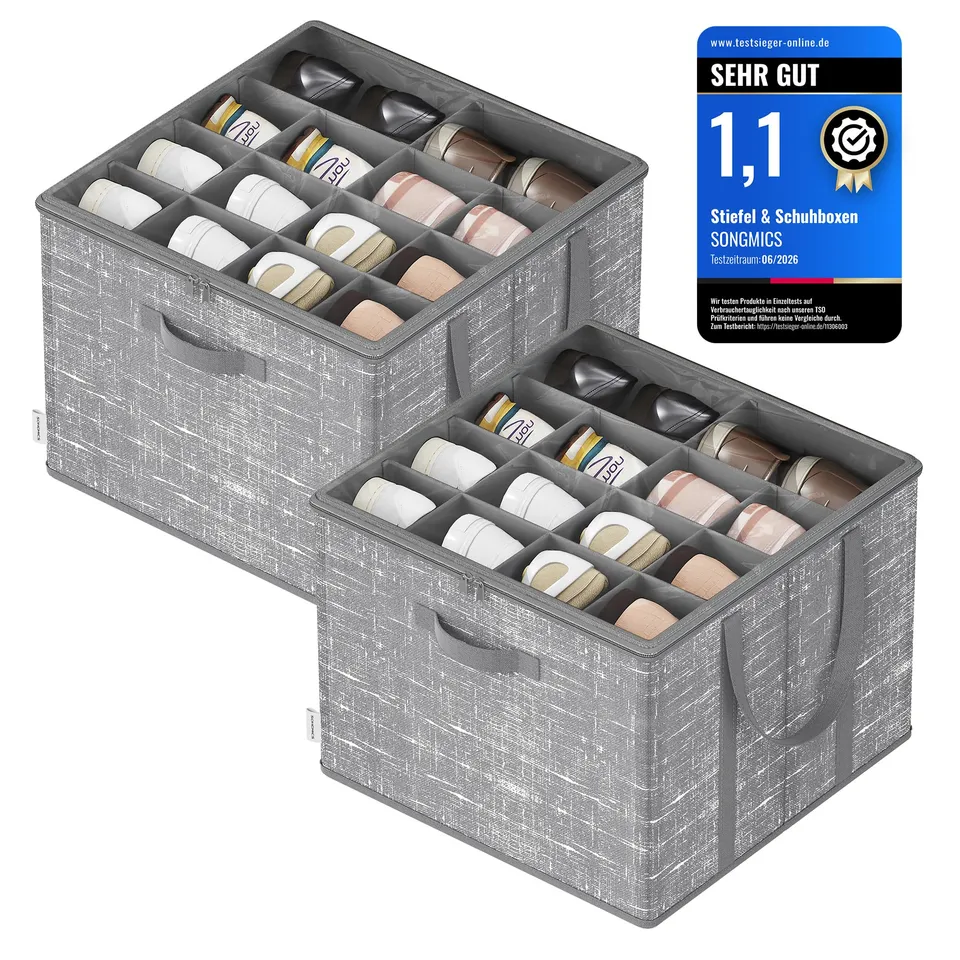 songmics-schuh-organizer-2er-set-je-bis-zu-16-paar-schuhe-mit-griffen-faltbar image 1