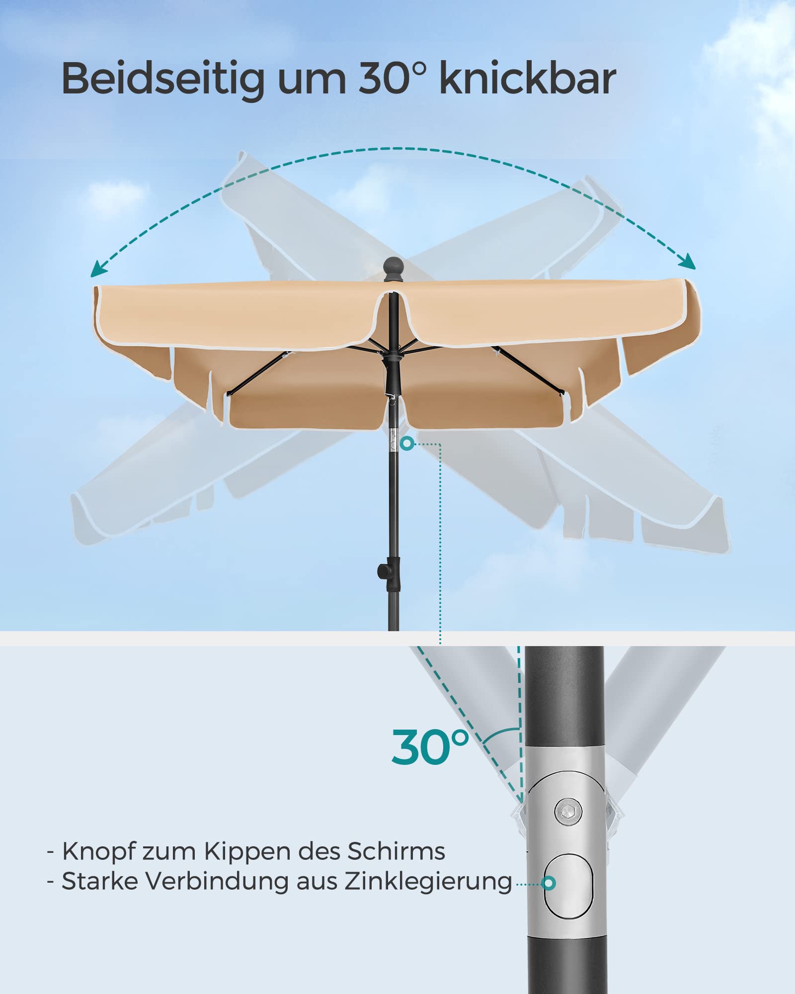 songmics-sonnenschirm-gpu25br-200-x-125-cm-taupe-ohne-st-nder image 3