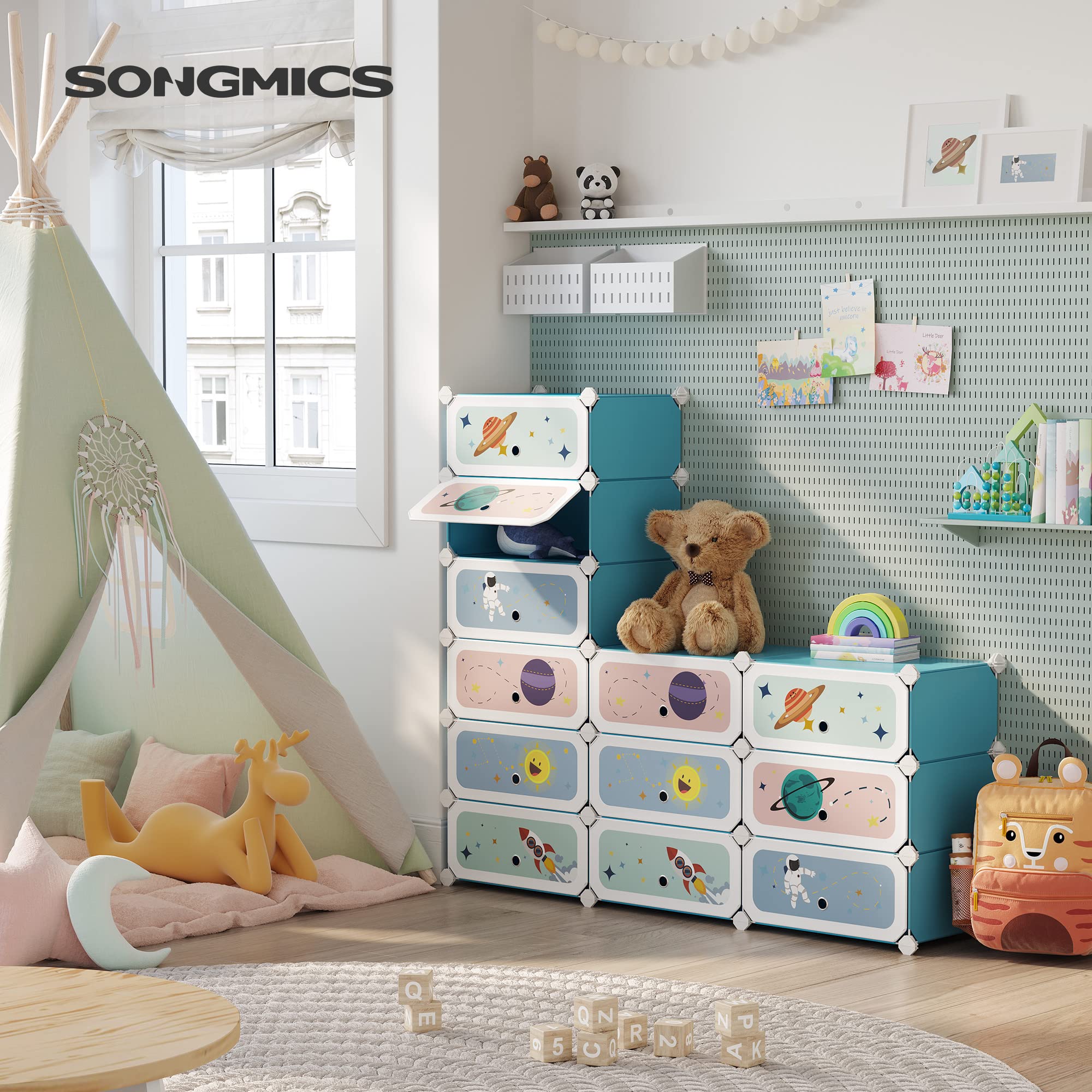 songmics-lpc904q01-kinderschuhregal-6-f-cher-weltraum-blau-43x31x105-cm image 2