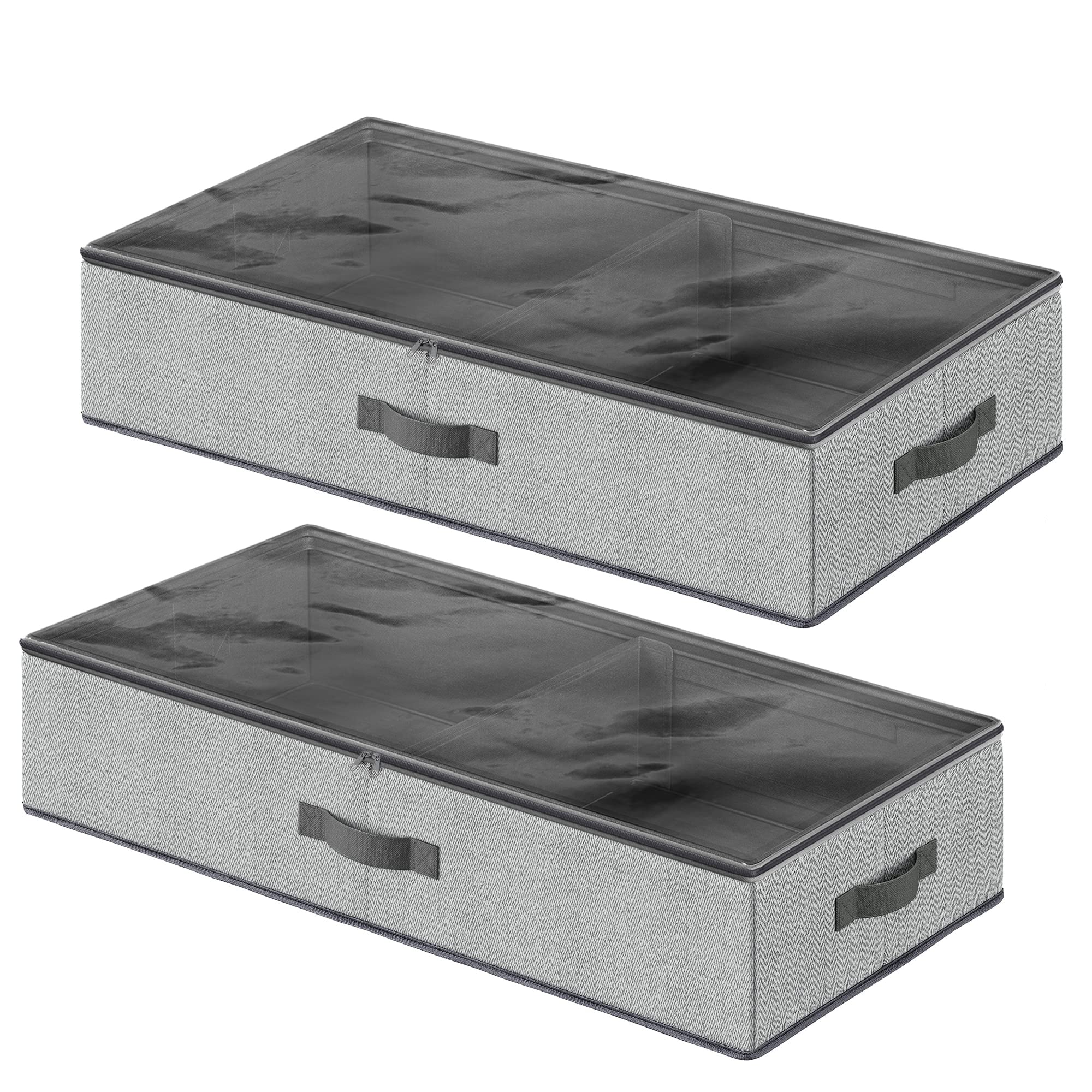 songmics-unterbett-aufbewahrungsbox-2er-set-faltbar-grau image 1
