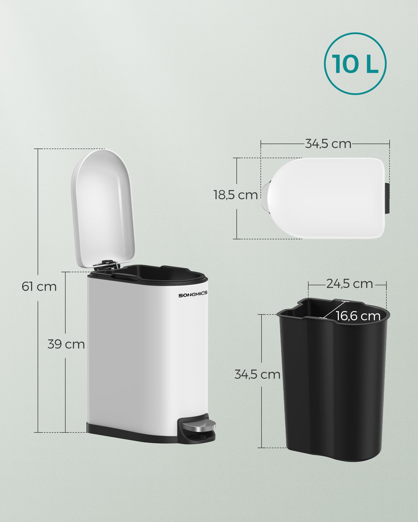 songmics-kosmetikeimer-m-lleimer-bad-10-liter-mit-deckel-softclose-34-5-x-18-5-x image 3