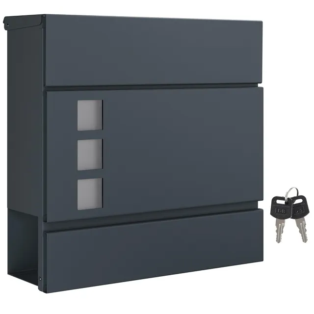 songmics-briefkasten-gmb052g01-xxl-mit-zeitungsfach-anthrazit image 1