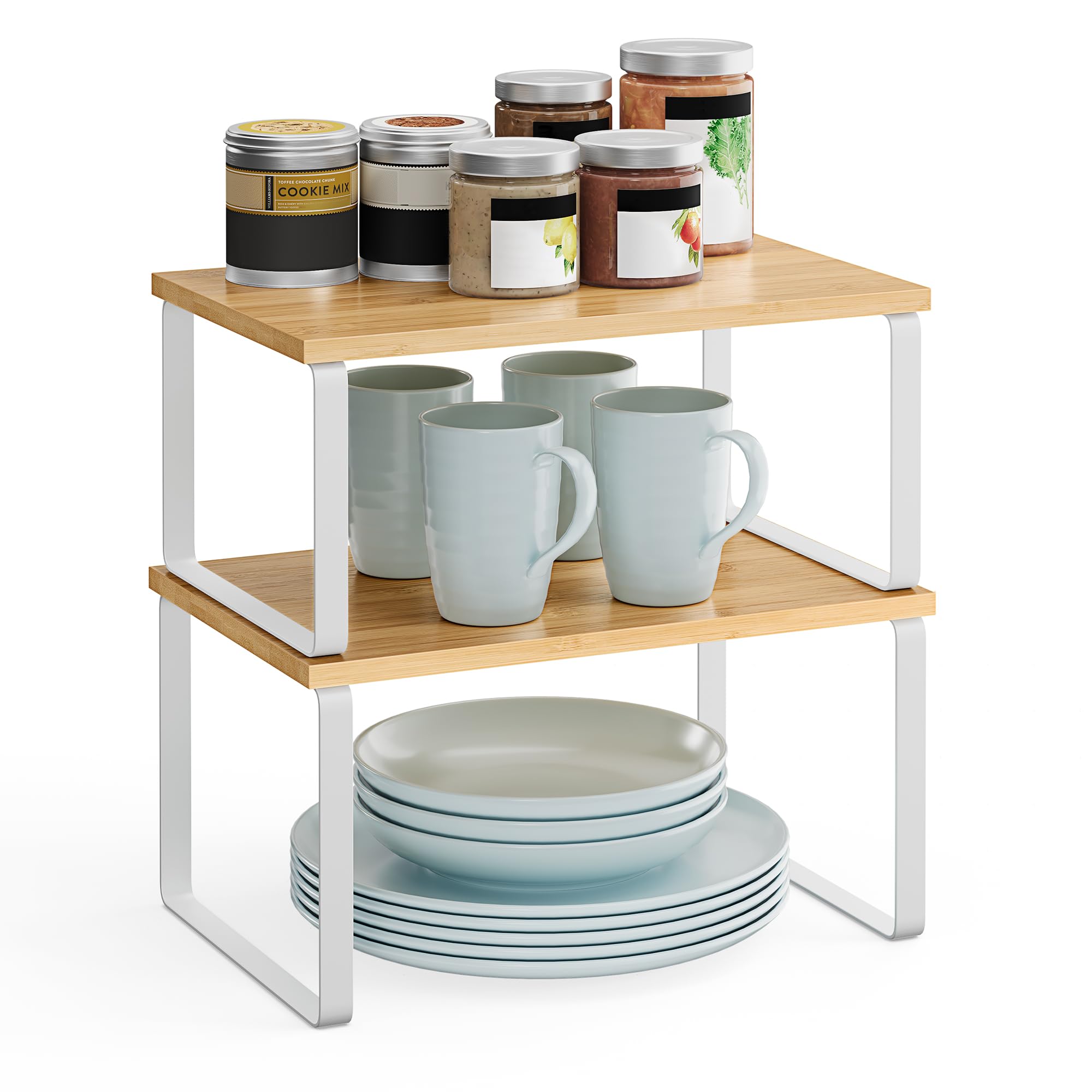 songmics-kcs02nw-gew-rzregal-2er-set-k-chen-organizer-stapelbar-wolkenwei-naturb image 2