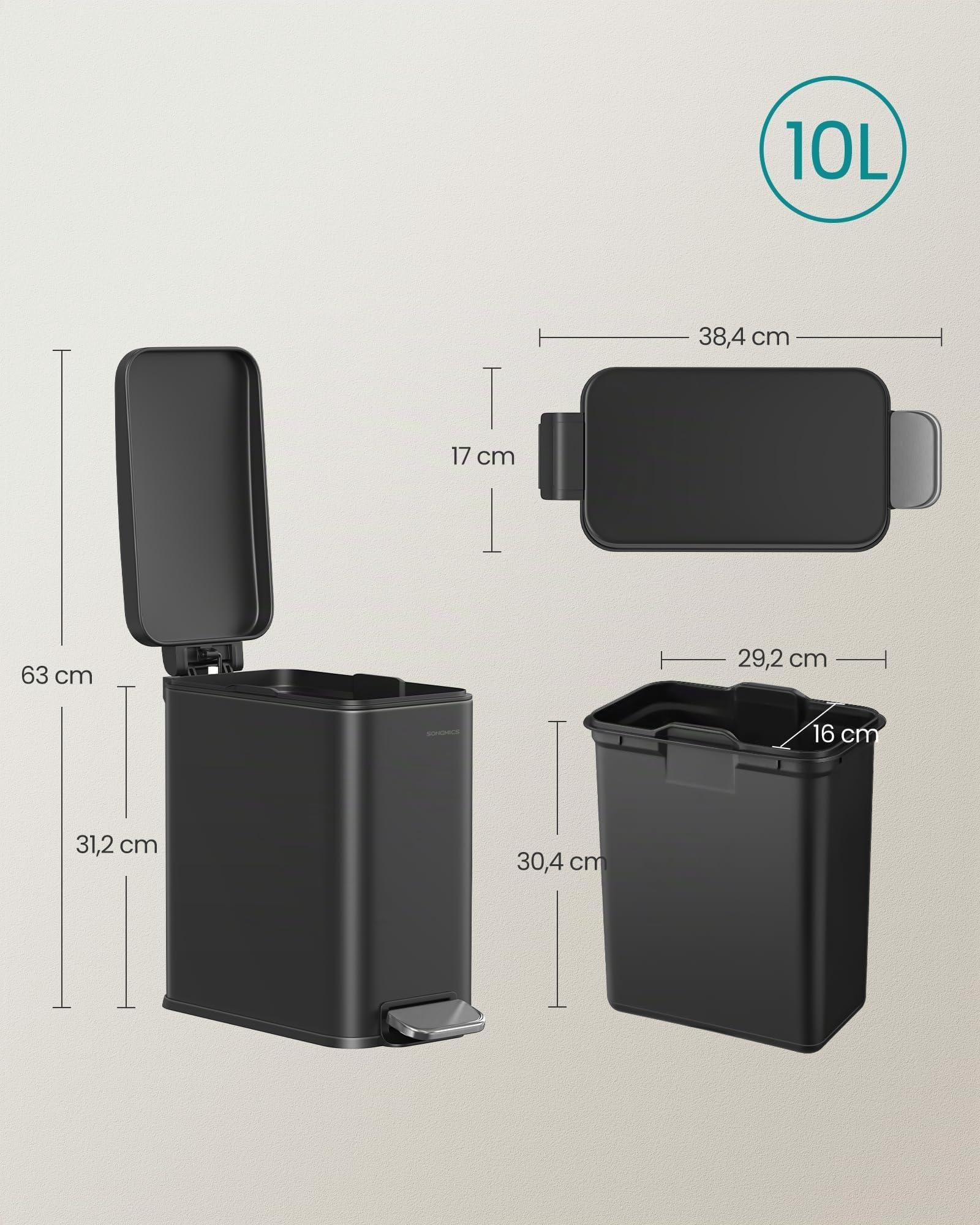 songmics-kosmetikeimer-10-liter-mit-deckel-edelstahl-tretm-lleimer image 7