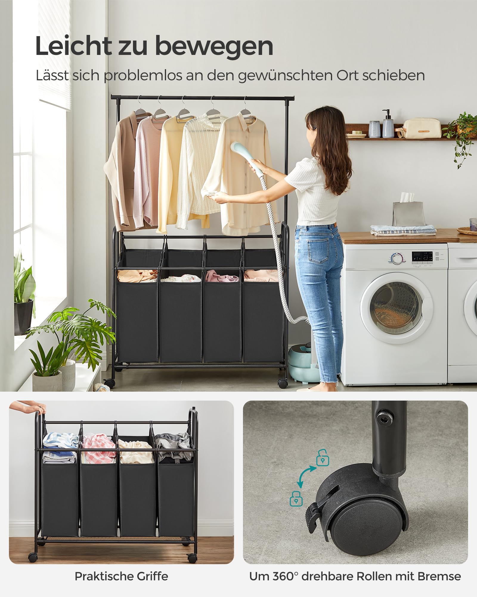 songmics-w-schekorb-rls44b-4x50l-mit-kleiderstange-schwarz image 5