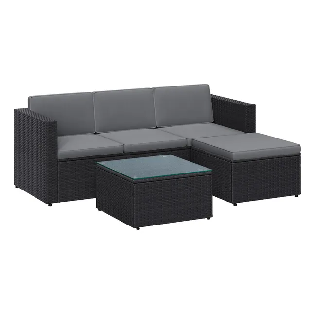songmics-gartenm-bel-set-balkonm-bel-pe-polyrattan-schwarz-grau image 1