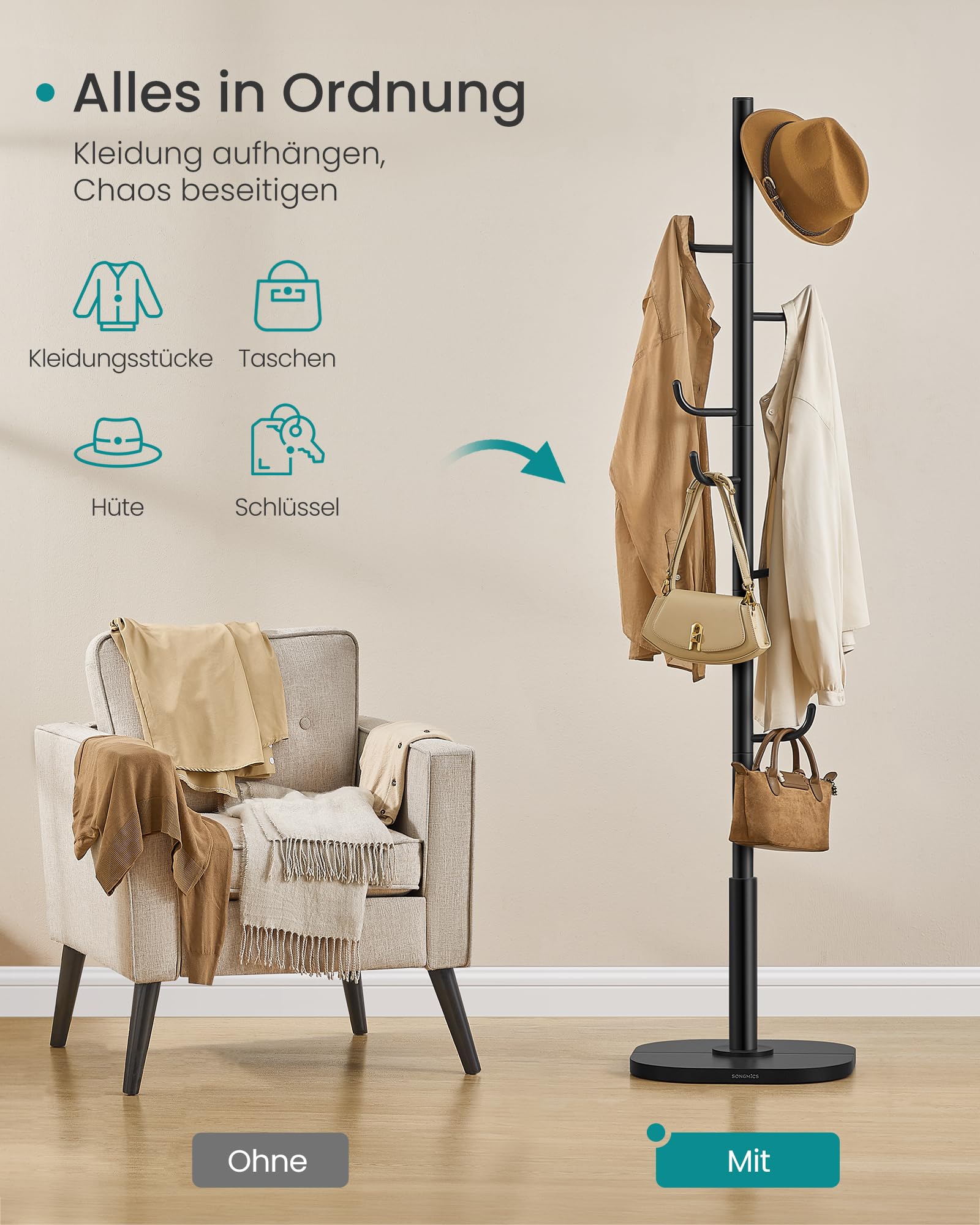 songmics-garderobe-in-kaktus-form-175-3-cm-mit-8-haken-schwarz image 3