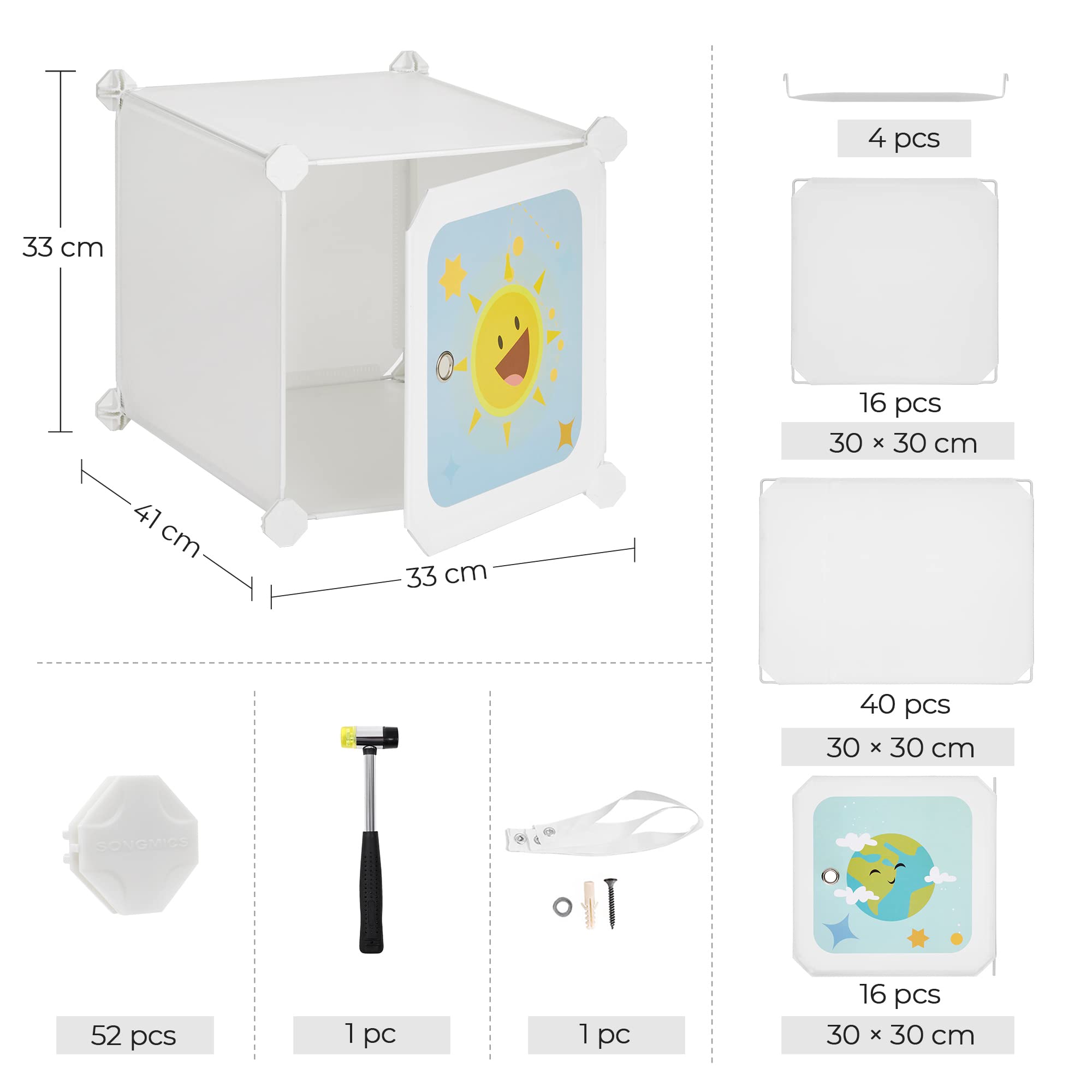 songmics-kleiderschrank-lpc905w01-diy-aufbewahrungsschrank-mit-16-w-rfeln-und-4- image 3