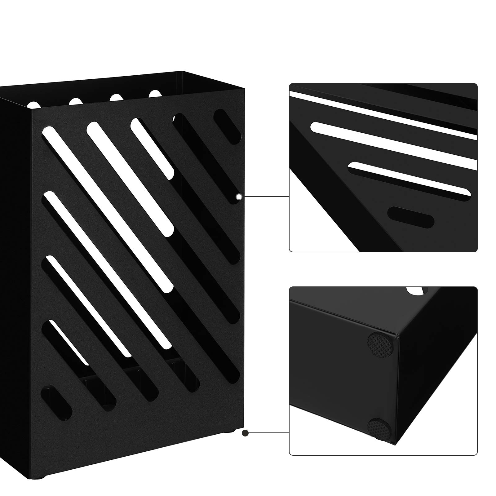 songmics-luc03bk-regenschirmst-nder-rechteckig-metall-schwarz image 7