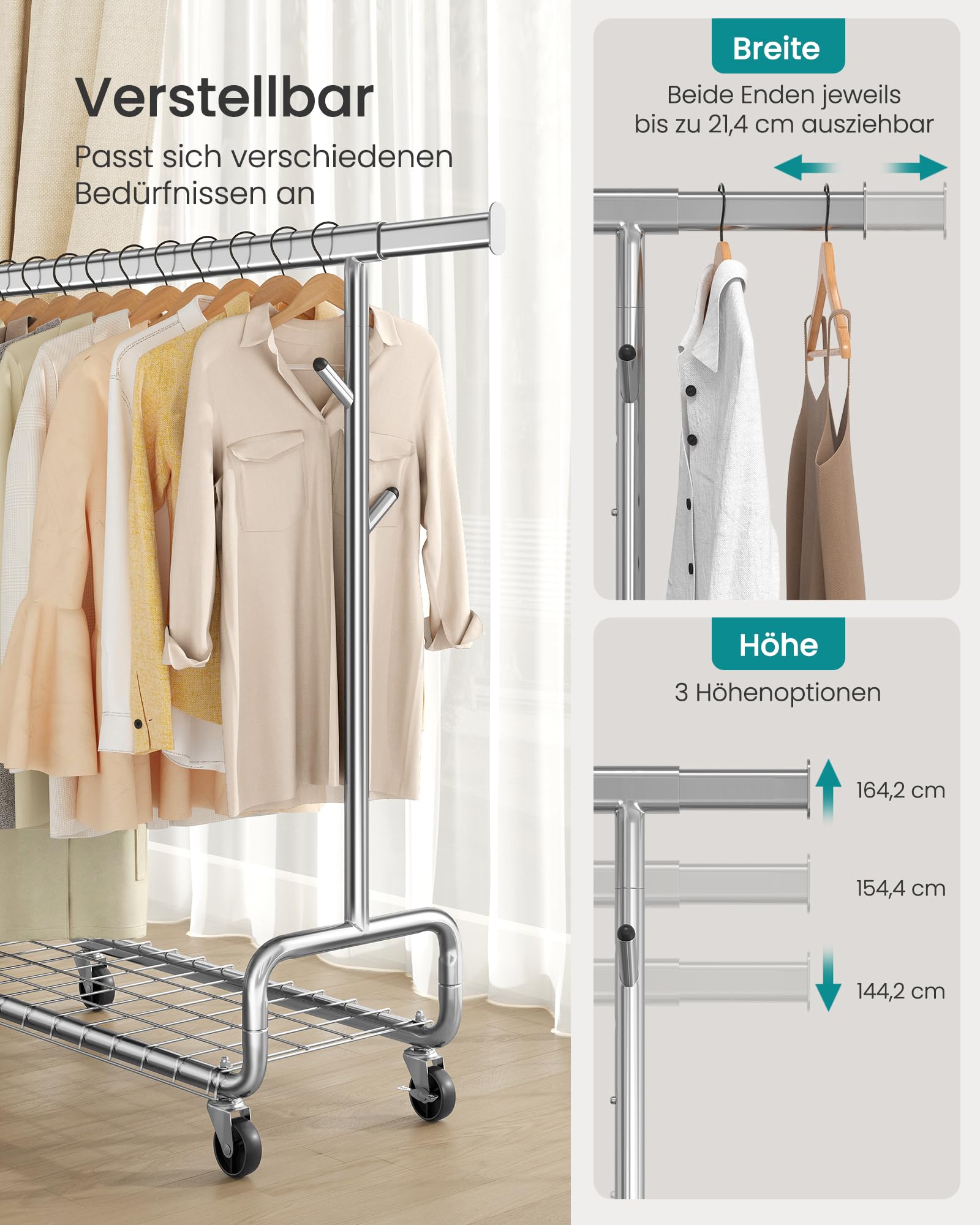 songmics-kleiderst-nder-hsr014e01-silbern-schwerlast-bis-200-kg-ausziehbar image 4