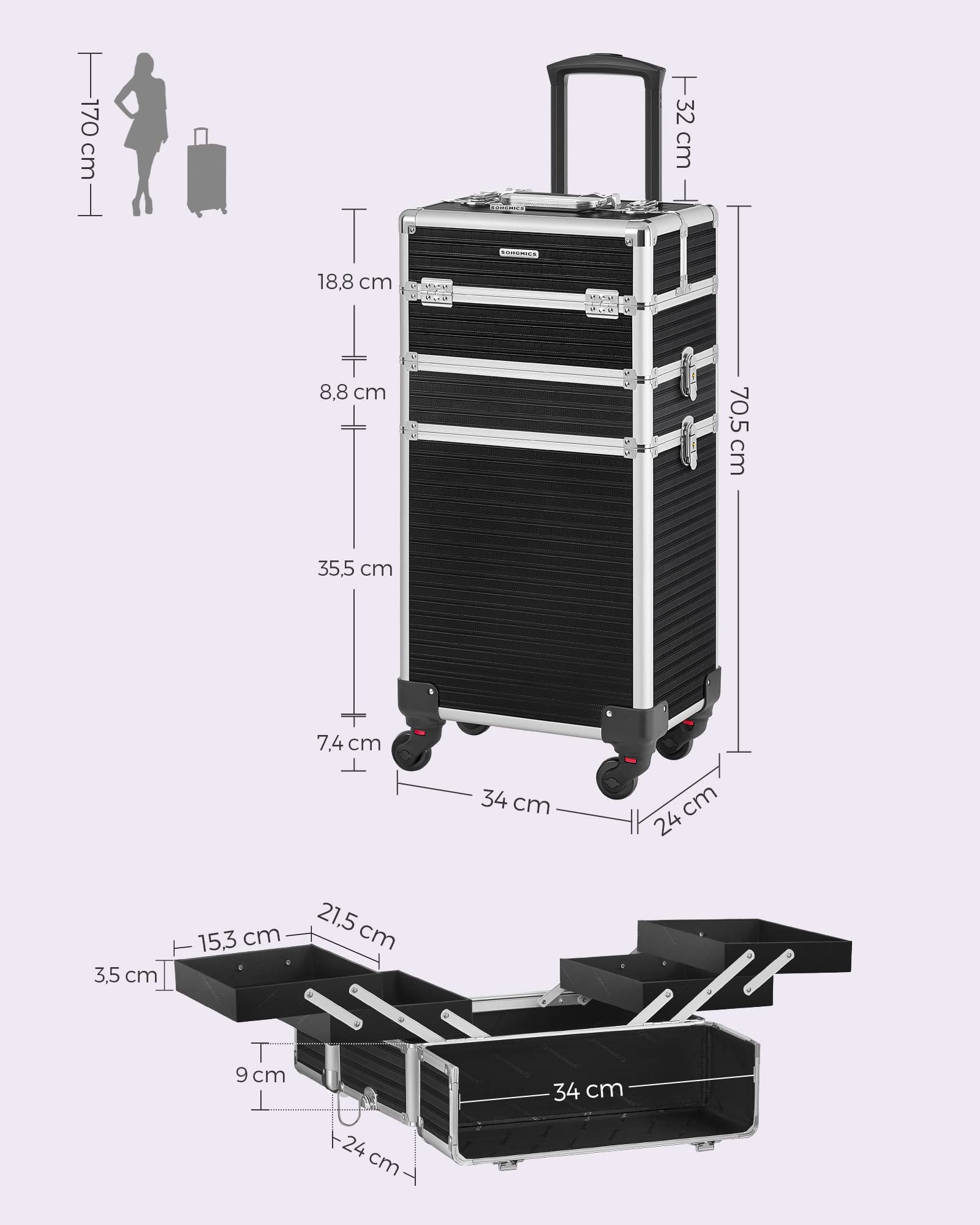 songmics-kosmetikkoffer-trolley-3-in-1-34x24x70-5cm-schwarz-jhz014b01 image 6