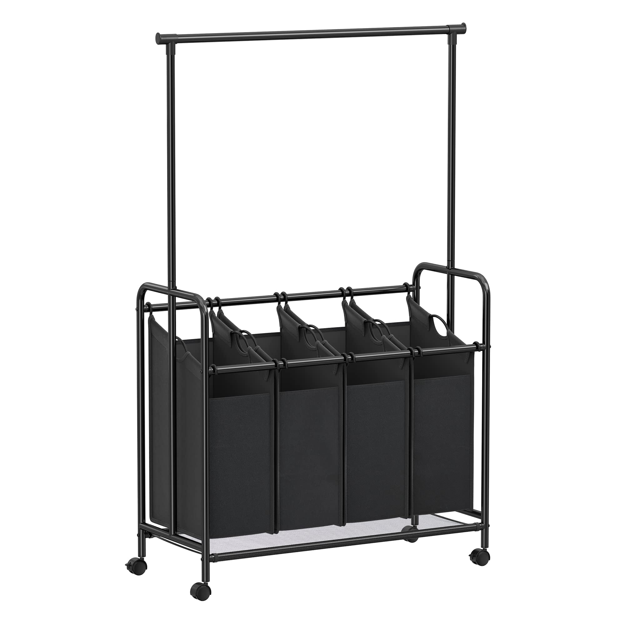 songmics-w-schekorb-rls44b-4x50l-mit-kleiderstange-schwarz image 1