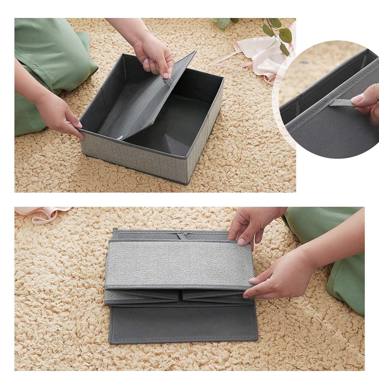songmics-aufbewahrungsboxen-6er-set-schubladen-organizer-vliesstoff-leinenoptik- image 4