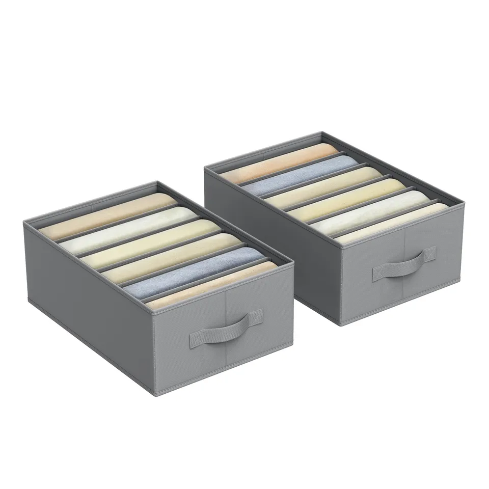 songmics-kleiderschrank-organizer-2er-set-6-f-cher-faltbar-taubengrau-rus009g02 image 1