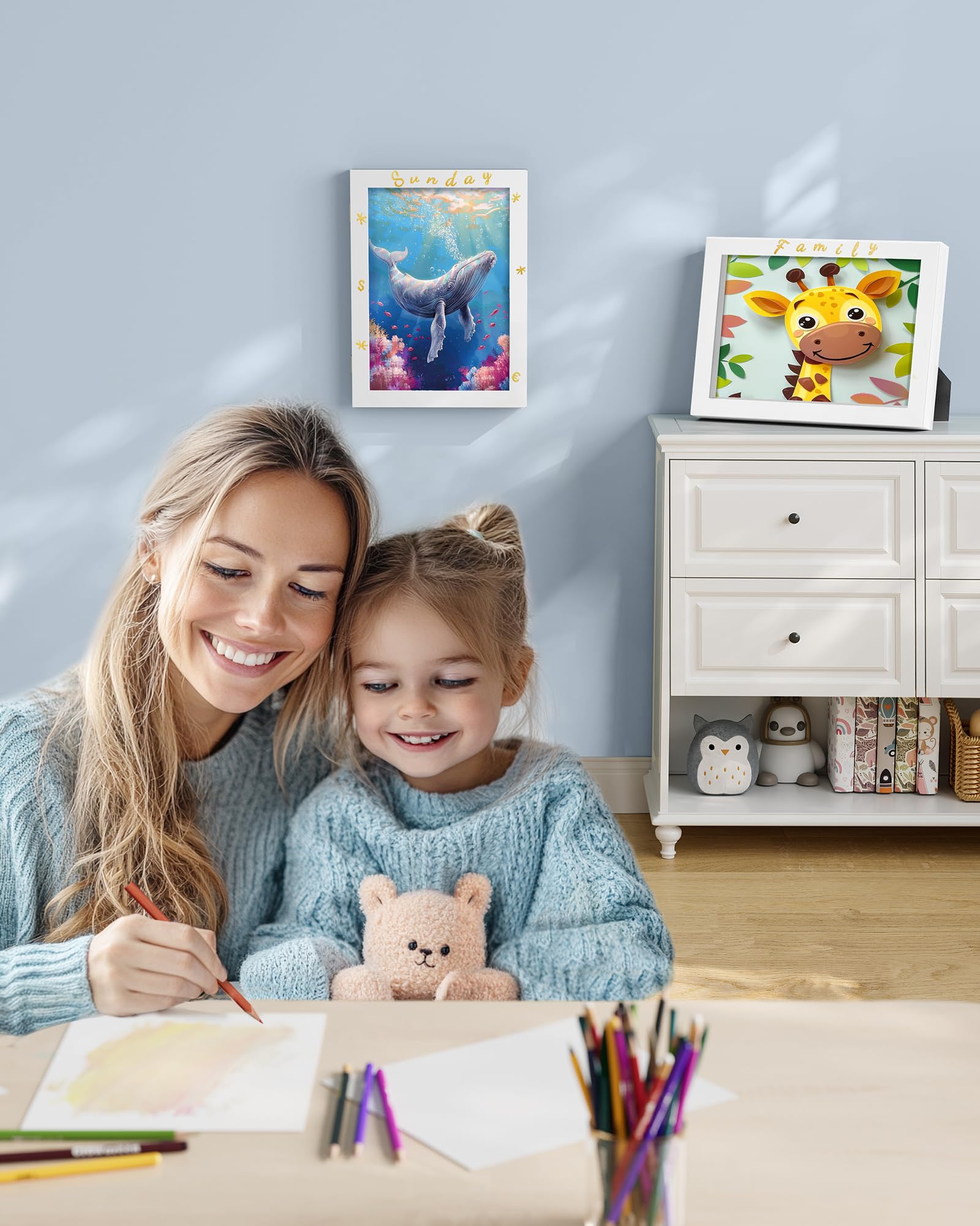 songmics-bilderrahmen-rpf052w02-2er-set-a4-kinder-kunstrahmen-mattwei-f-r-150-bi image 2