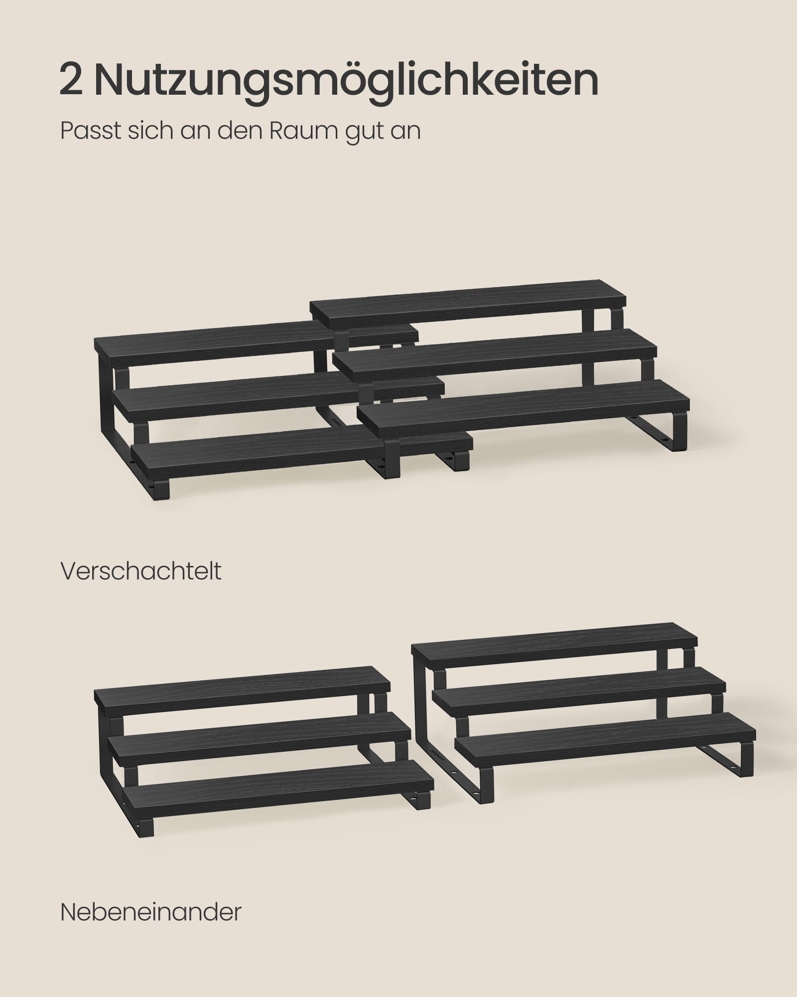 songmics-kcs116b01-gew-rzregal-2er-set-3-stufig-schwarz image 5
