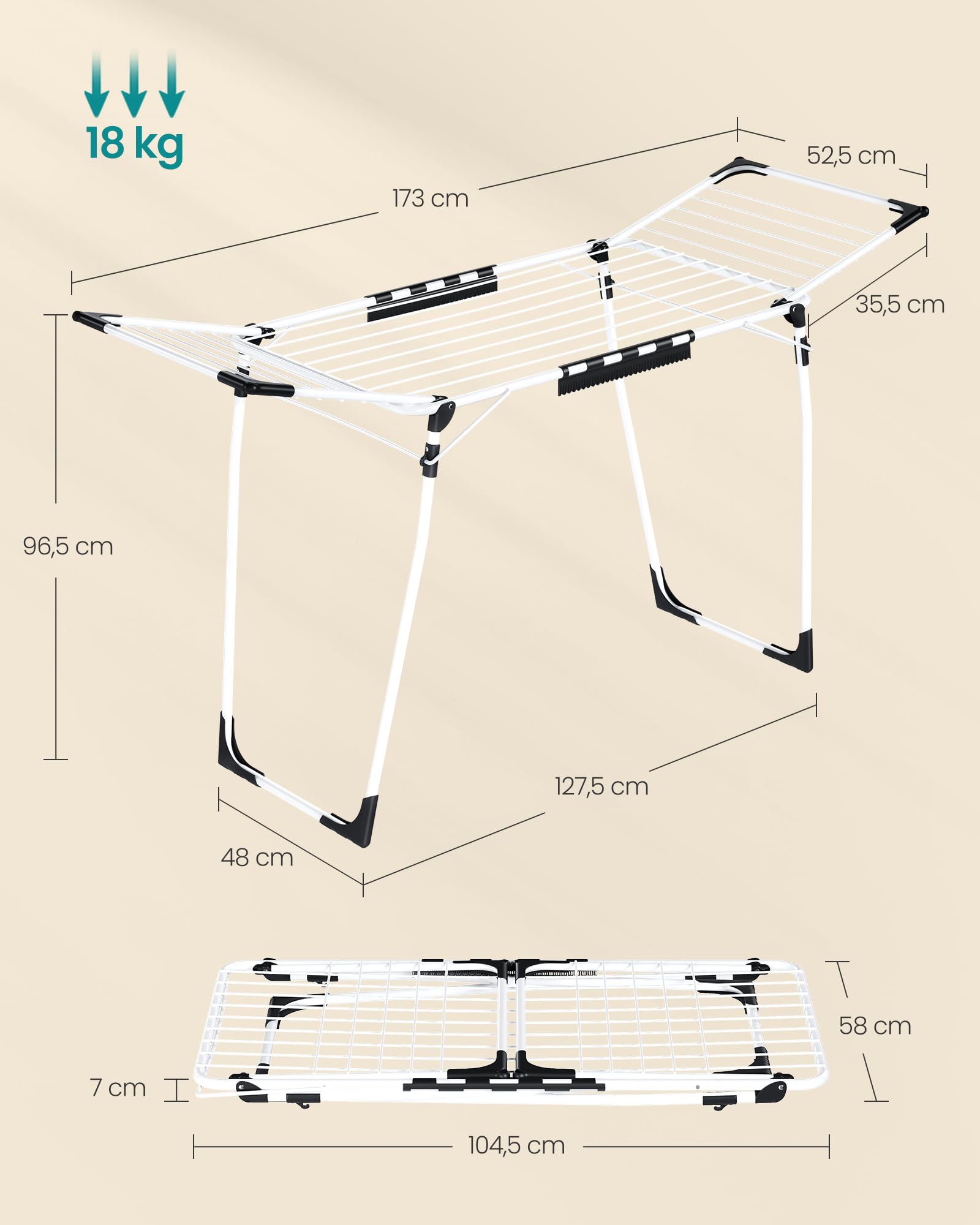 songmics-fl-gelw-schest-nder-173-cm-standtrockner-18-m-wei-llr518w01 image 5