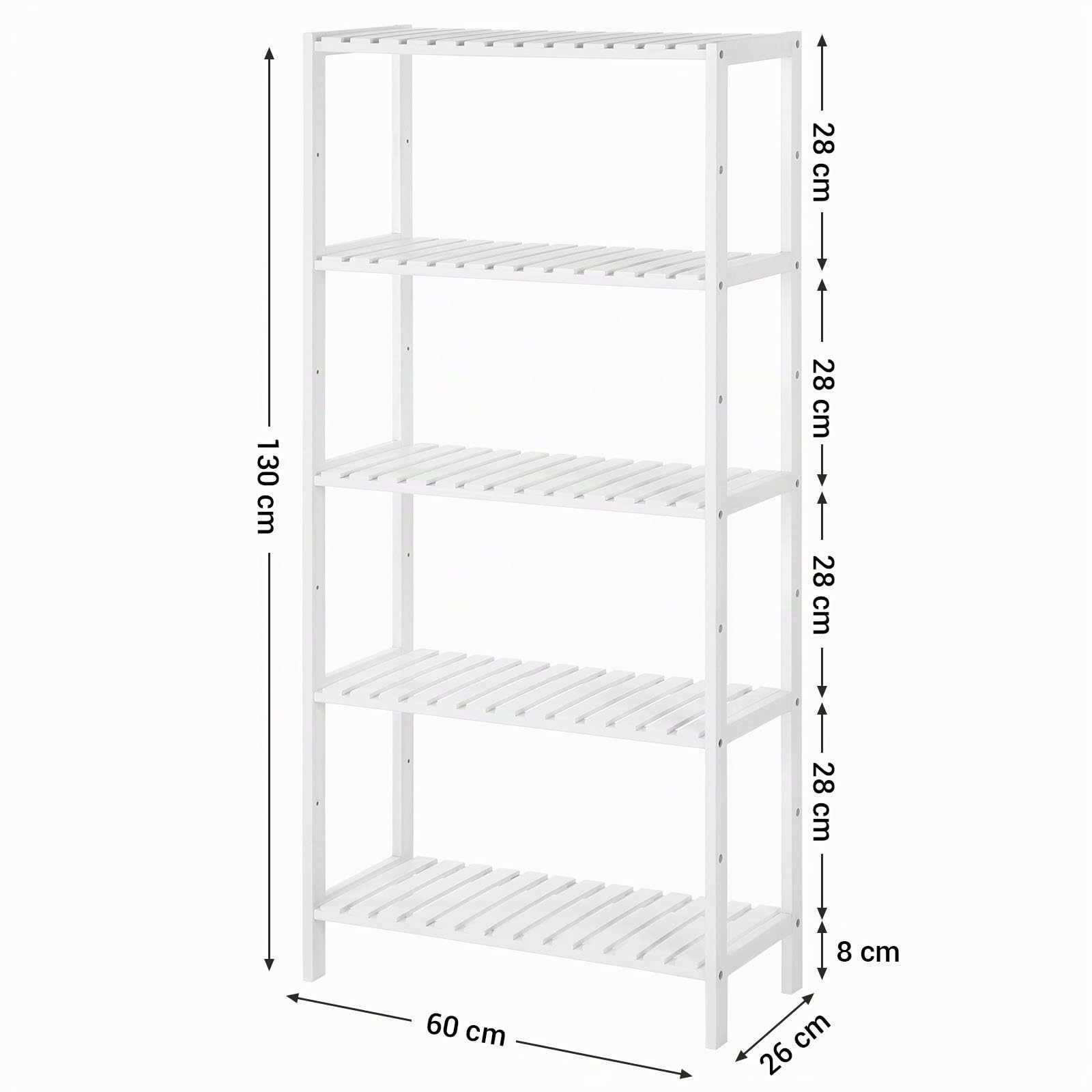 songmics-bcb35wt-standregal-bambus-5-ebenen-26-x-60-x-130-cm-wolkenwei image 3