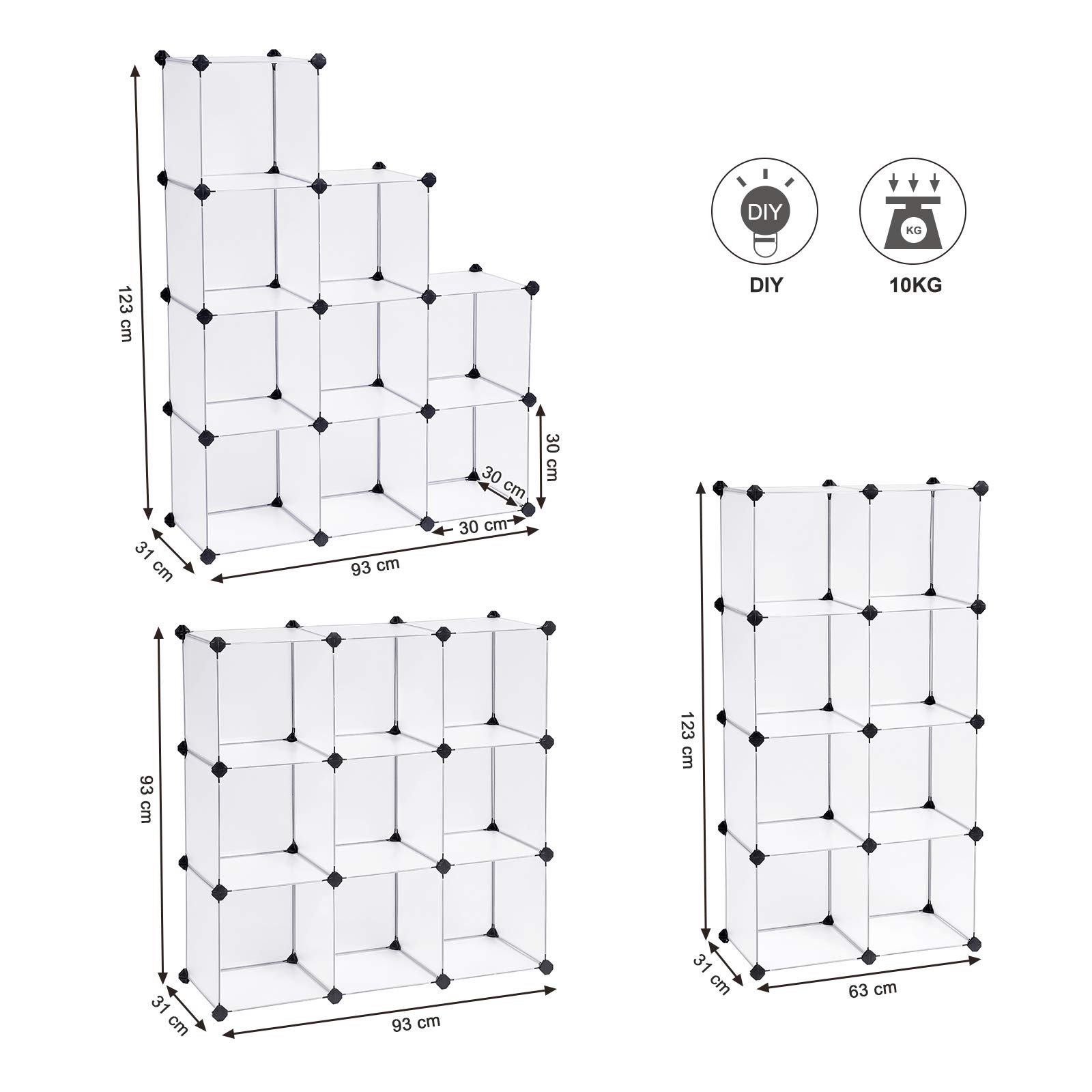 songmics-kunststoffschrank-lpc115s-steckregal-wei-93-x-31-x-123-cm image 6