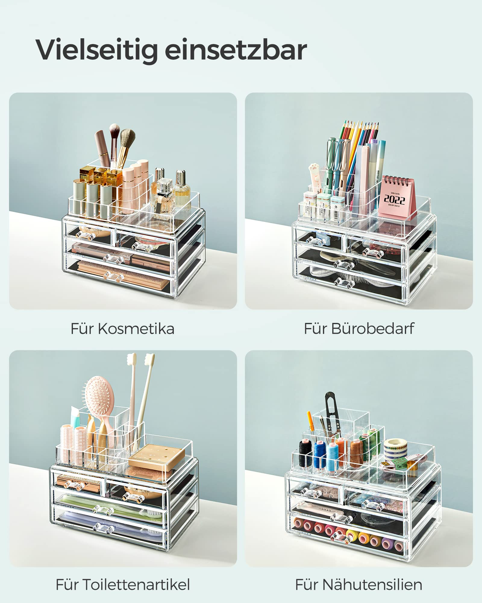 songmics-make-up-organizer-jka001tp-kosmetik-organizer-transparent-mit-4-schubla image 8