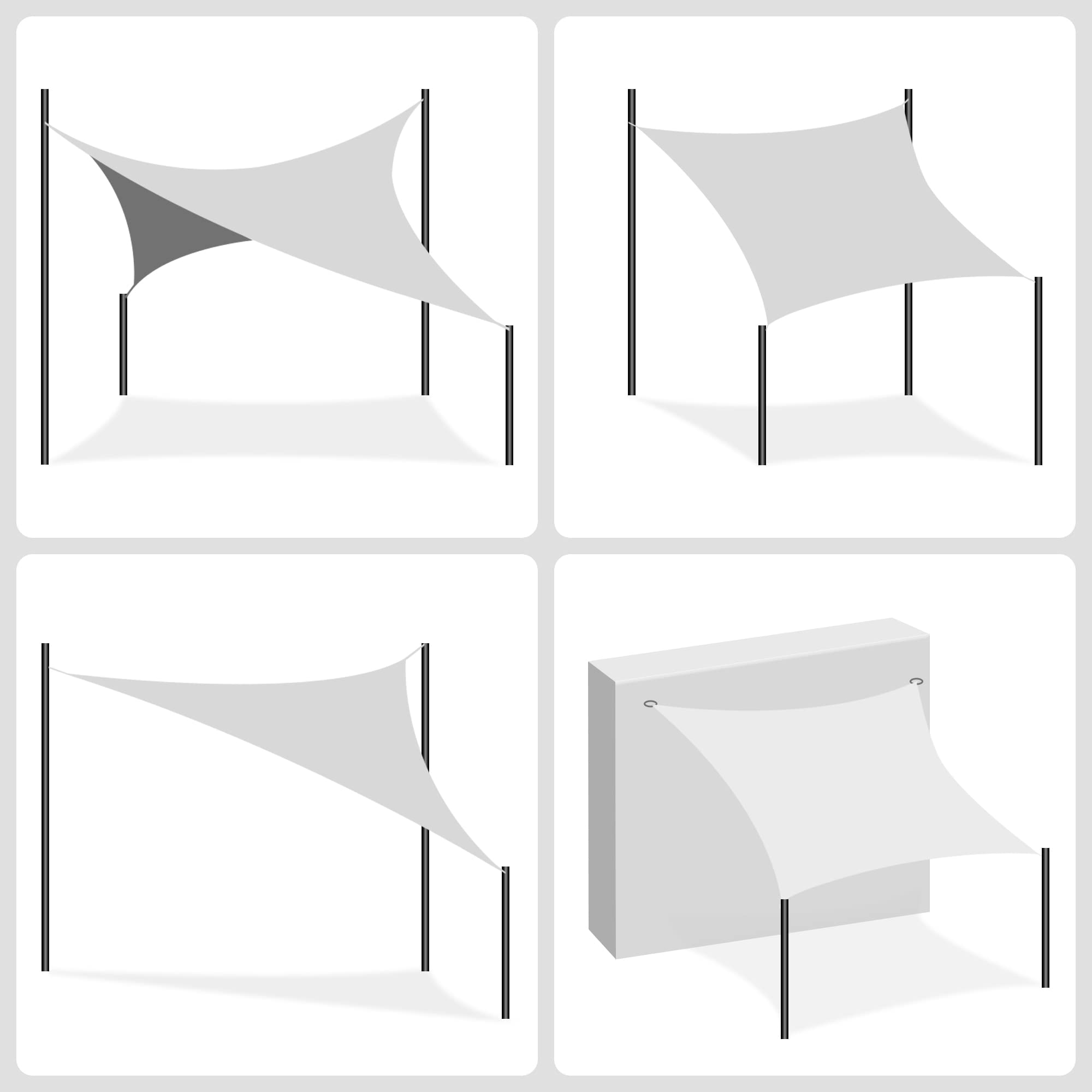 songmics-gss002g02-sonnensegel-3-7-x-3-7-m-konkav-grau-hdpe image 6