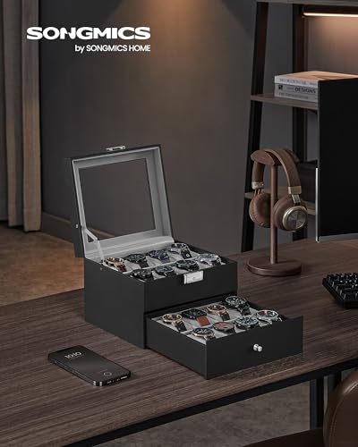 songmics-uhrenbox-mit-glasdeckel-2-ebenen-f-r-16-uhren image 8