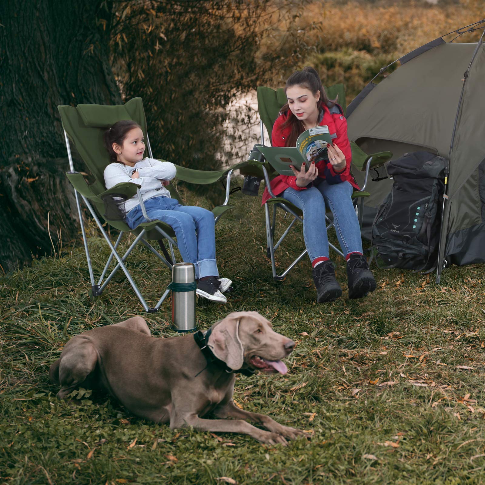 songmics-campingstuhl-gcb09ag-gr-n-faltbar-150-kg-outdoorstuhl image 2