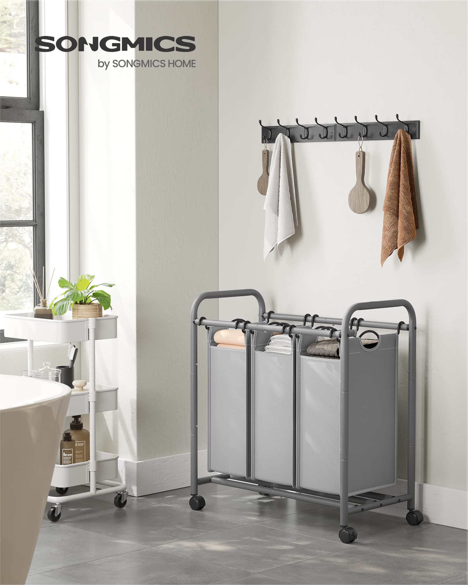 songmics-lsf003gs-w-schekorb-3-f-cher-mit-rollen-132-liter-grau image 2