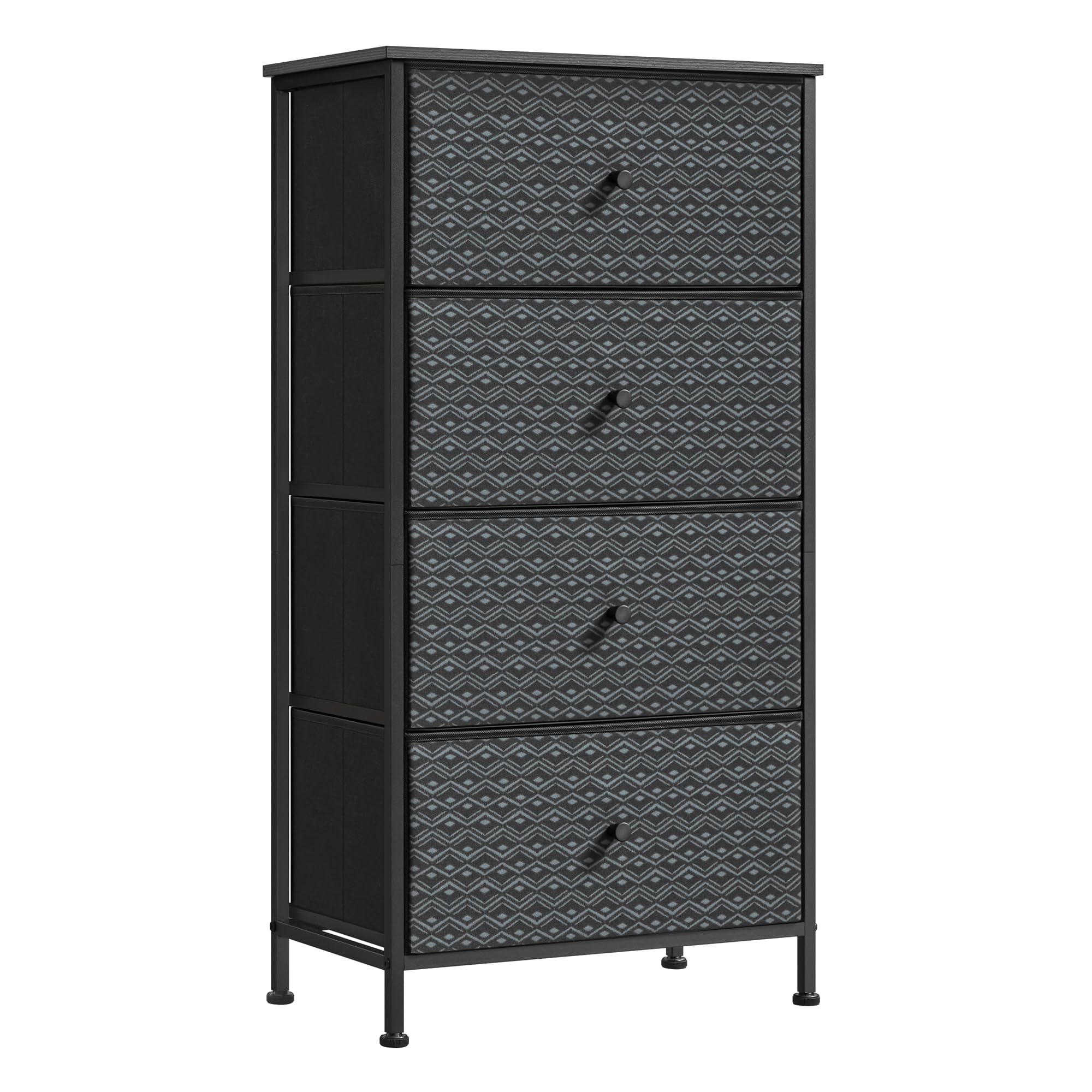 songmics-kommode-lts114b01-mit-4-stoffschubladen-99-cm-ebenholzschwarz-tintensch image 1